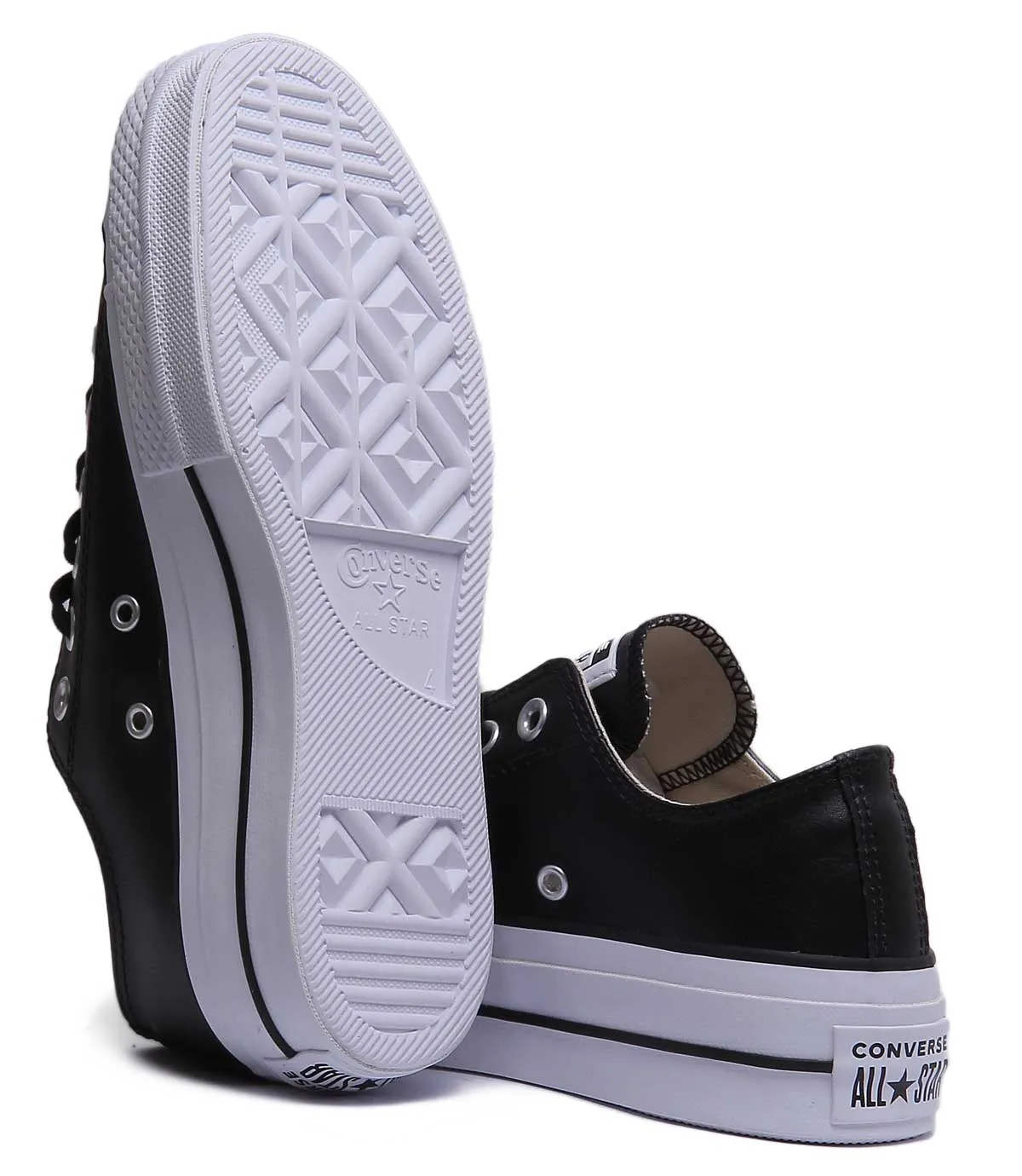 Converse 561681C CT All Star Low Platform Trainer in Schwarz Weiß für Damen Schuhe Converse