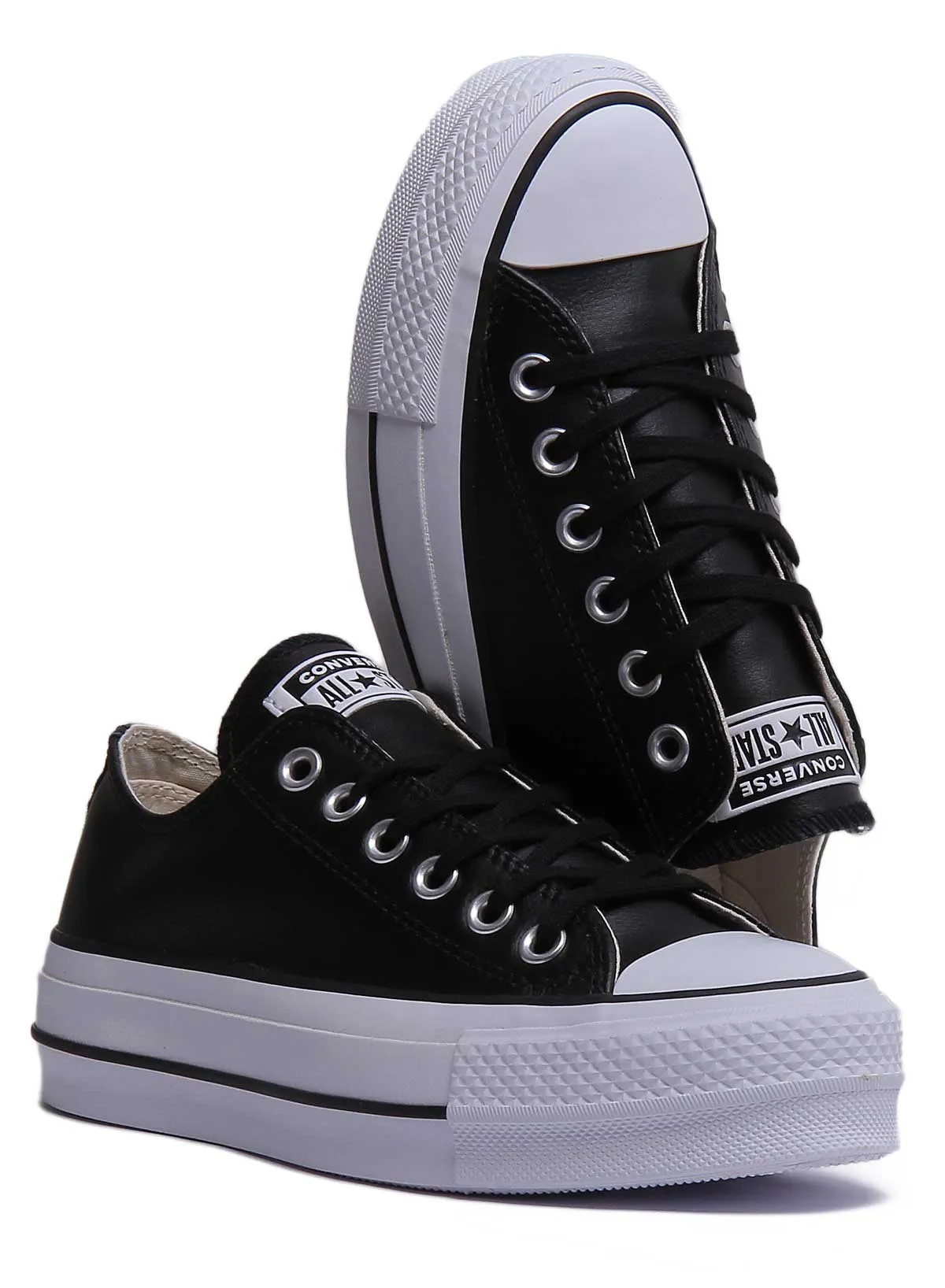 Converse 561681C CT All Star Low Platform Trainer in Schwarz Weiß für Damen Schuhe Converse
