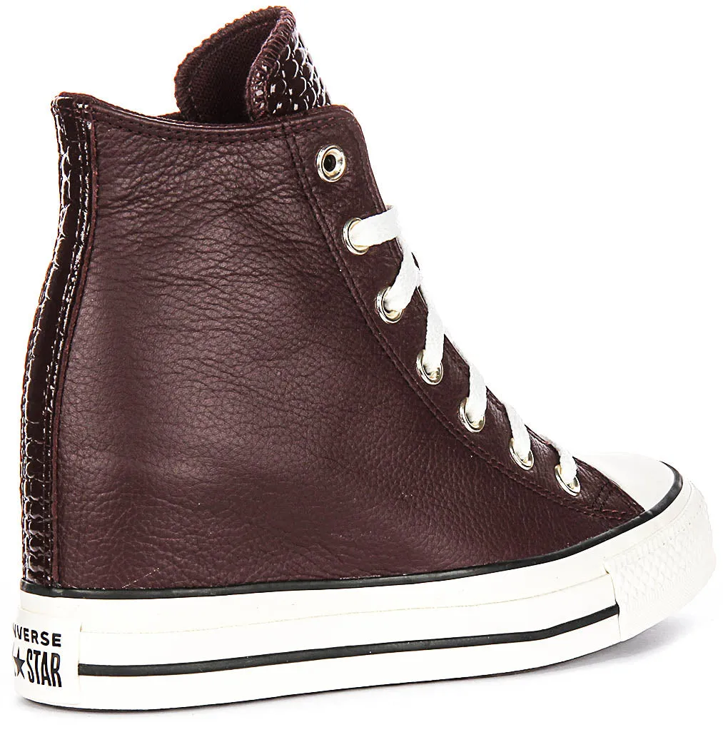 Converse All Star A12349C Keilabsatz In Burgunder Leder Schuhen Converse