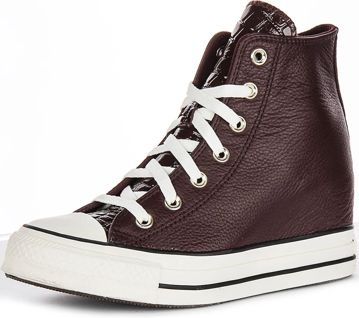 Converse All Star A12349C Keilabsatz In Burgunder Leder Schuhen Converse