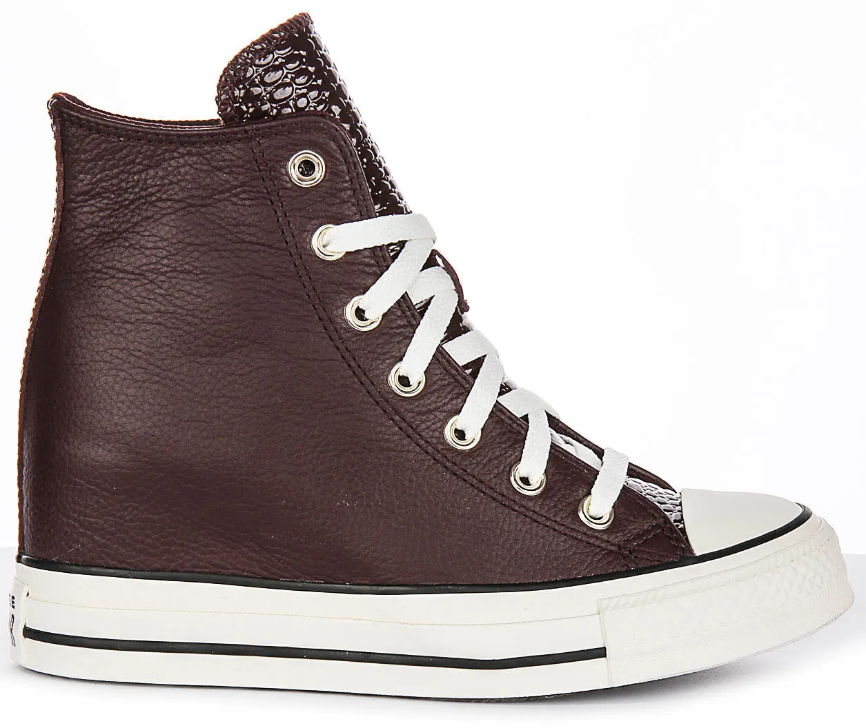 Converse All Star A12349C Keilabsatz In Burgunder Leder Schuhen Converse