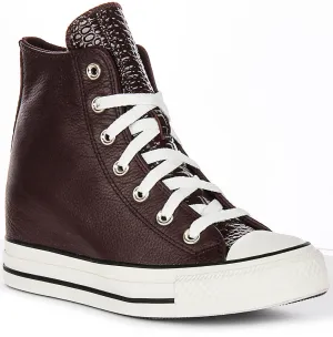 Converse All Star A12349C Keilabsatz In Burgunder Leder Schuhen Converse