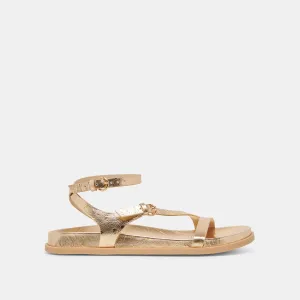 DARLIS SANDALETTEN GOLD LEDER MIT VINTAGE-OPTIK