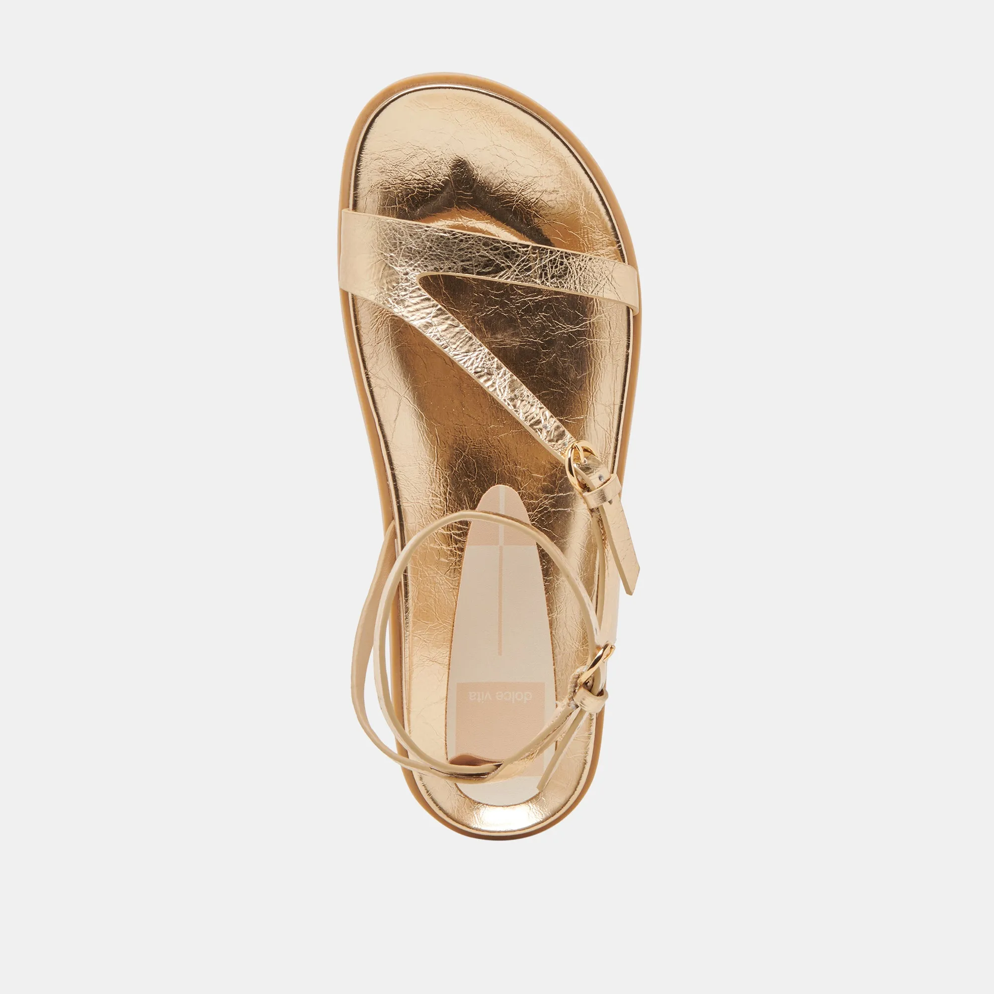 DARLIS SANDALETTEN GOLD LEDER MIT VINTAGE-OPTIK