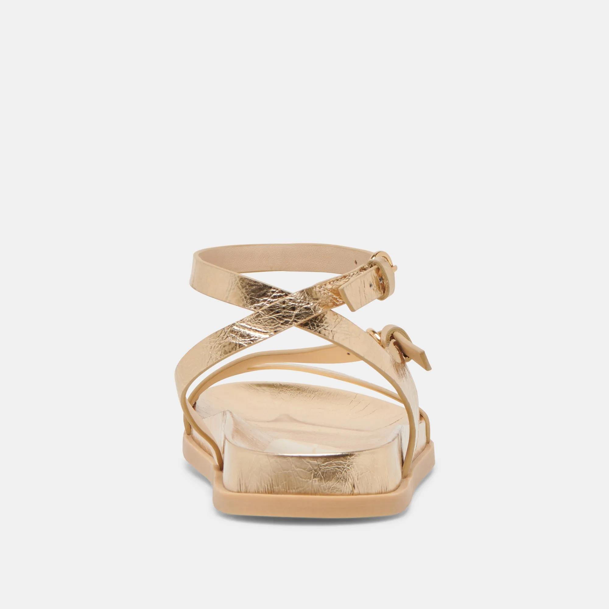 DARLIS SANDALETTEN GOLD LEDER MIT VINTAGE-OPTIK