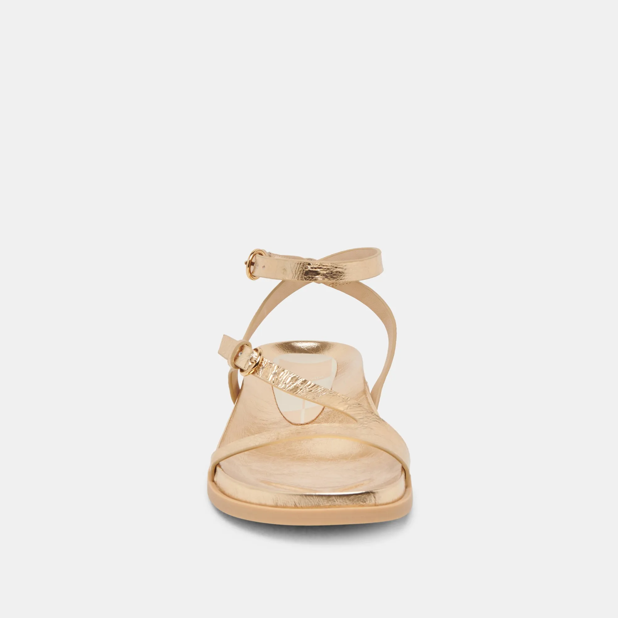 DARLIS SANDALETTEN GOLD LEDER MIT VINTAGE-OPTIK