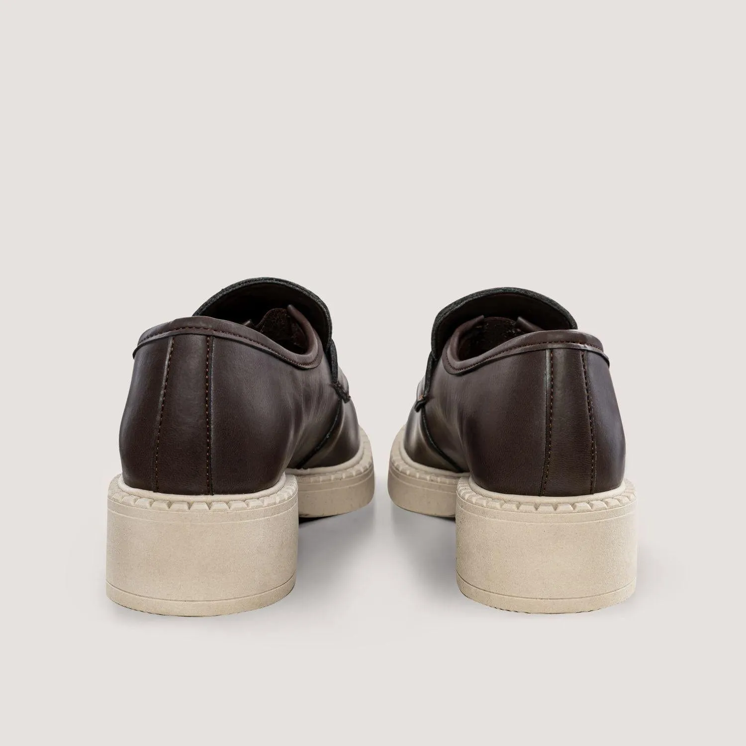 Diane Damen 3 in 1 Apfel-Leder Vegane Loafers | Schokolade & Heller Sohle