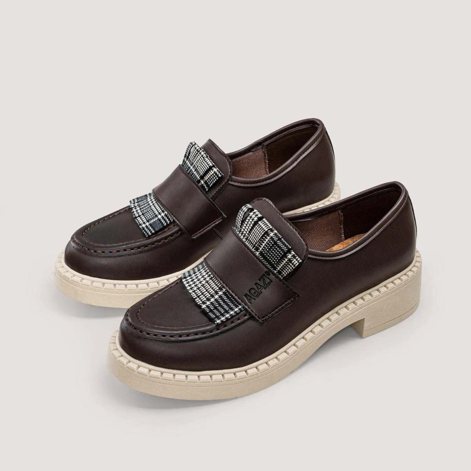 Diane Damen 3 in 1 Apfel-Leder Vegane Loafers | Schokolade & Heller Sohle