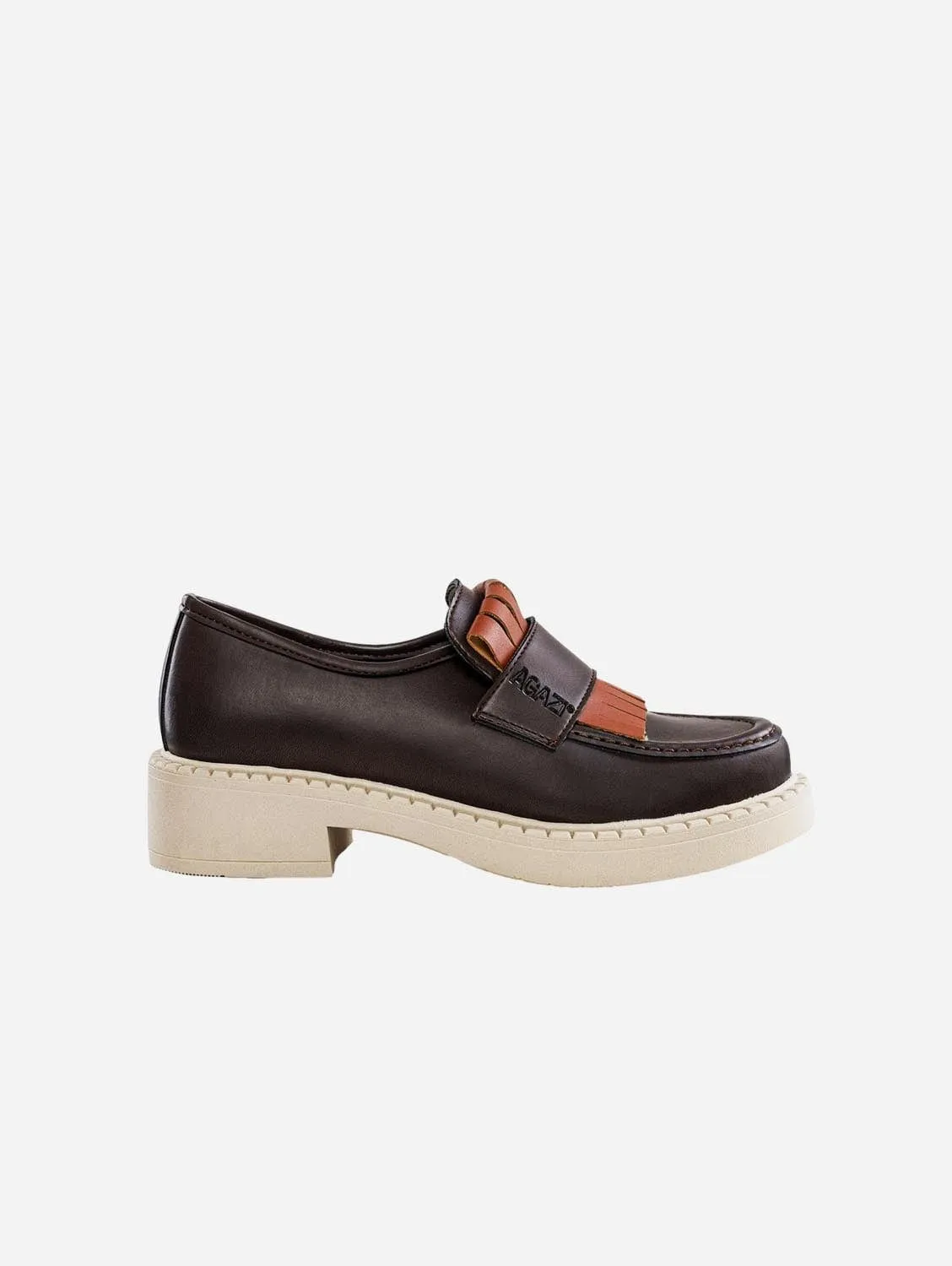 Diane Damen 3 in 1 Apfel-Leder Vegane Loafers | Schokolade & Heller Sohle