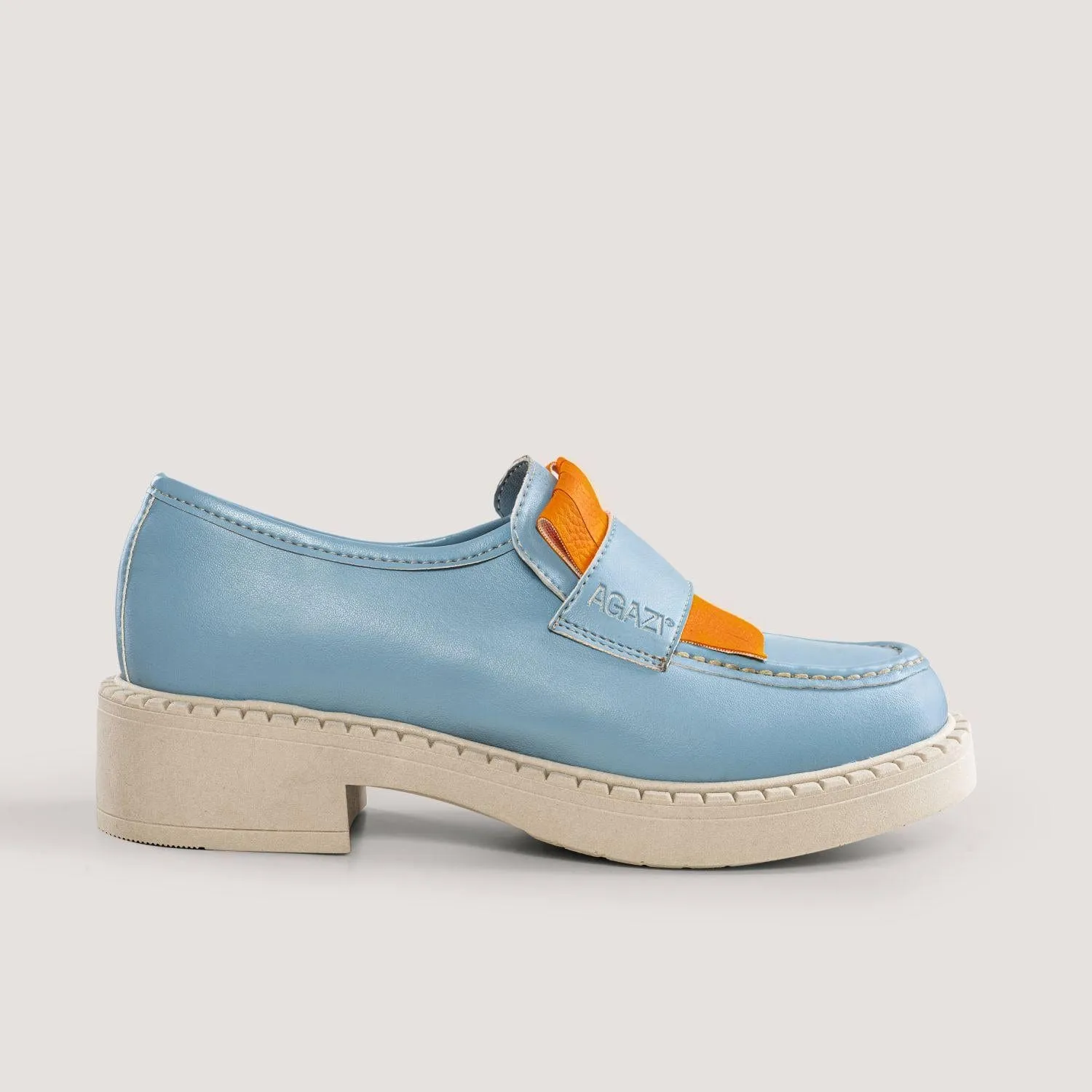 Diane Damen 3 in 1 Apfel-Leder Vegane Loafers | Himmelblau