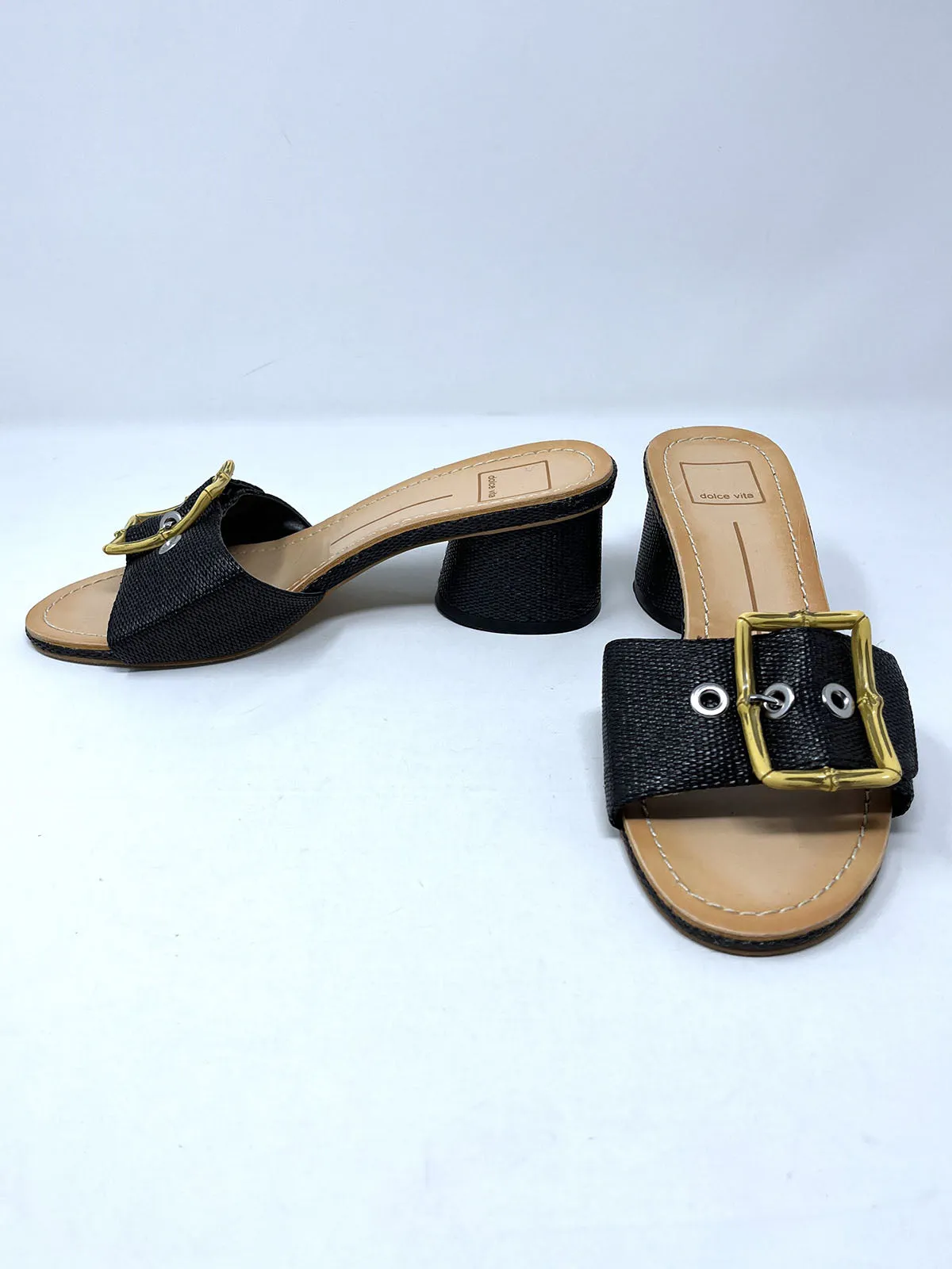 Dolce Vita Größe 9 Schwarz & Braun Geflochtene Sandalen NWOB