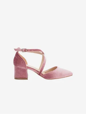 Dolly Vegan Velvet Block Absätze | Rose