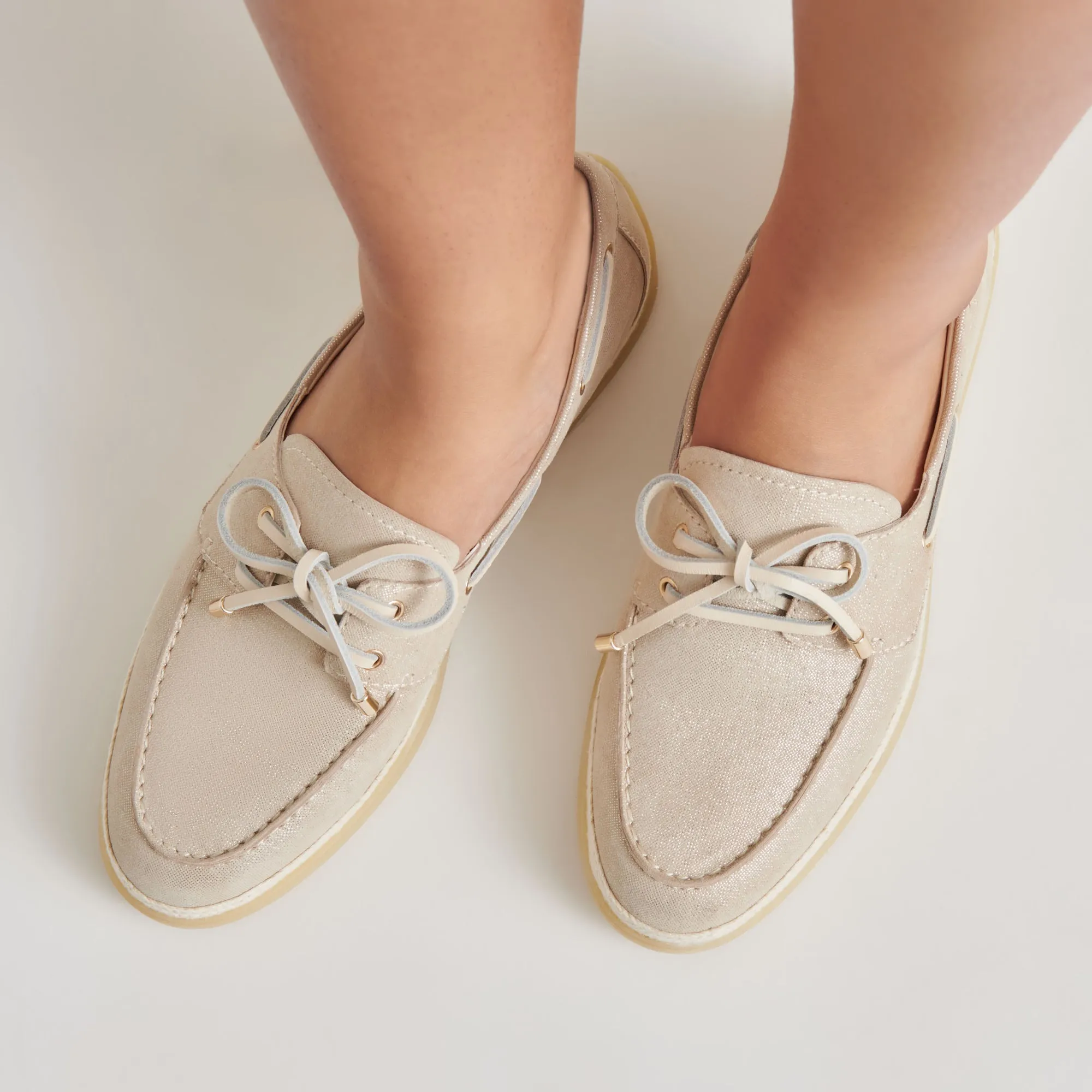 DORIS LOAFERS TAUB METALLIC GEWEBT