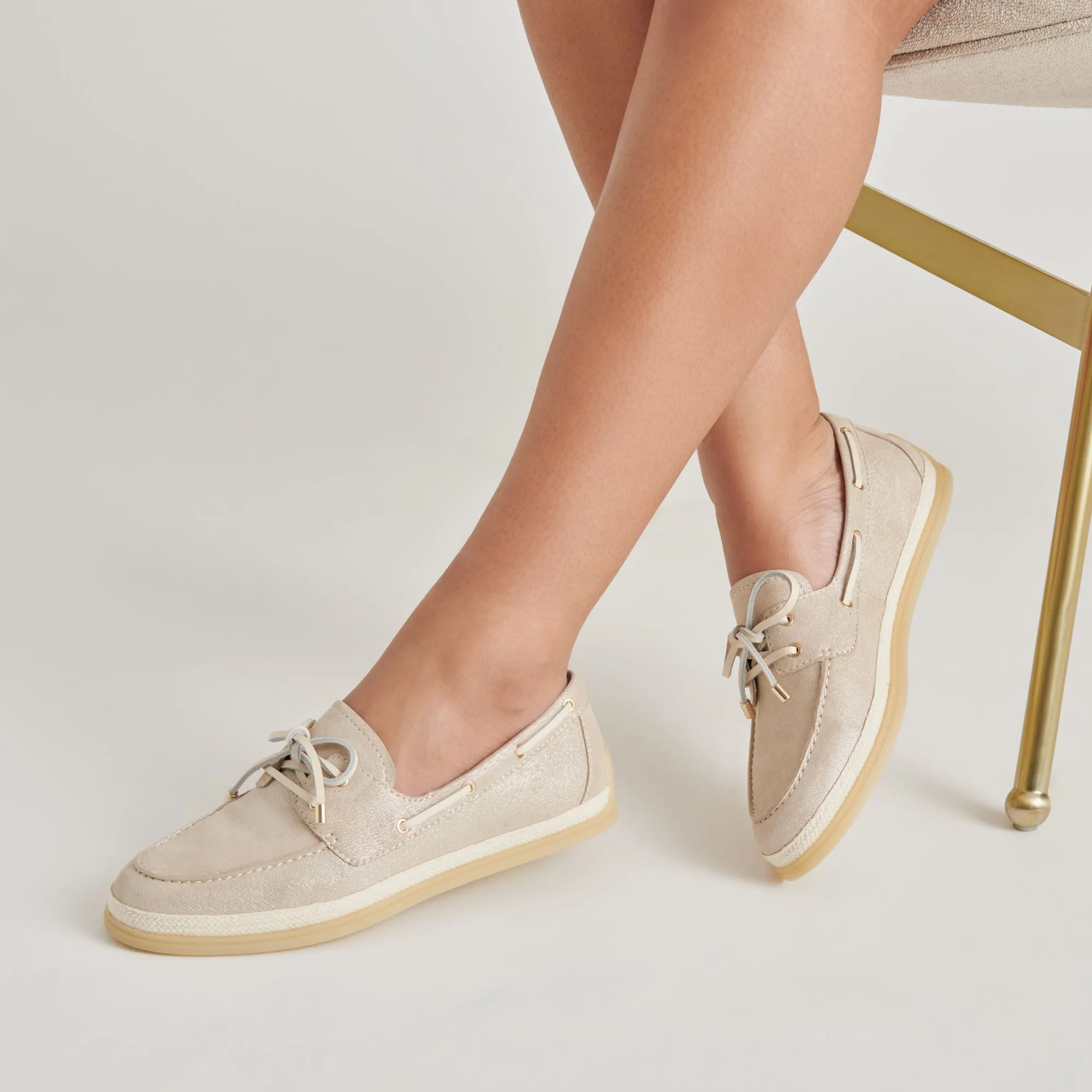 DORIS LOAFERS TAUB METALLIC GEWEBT