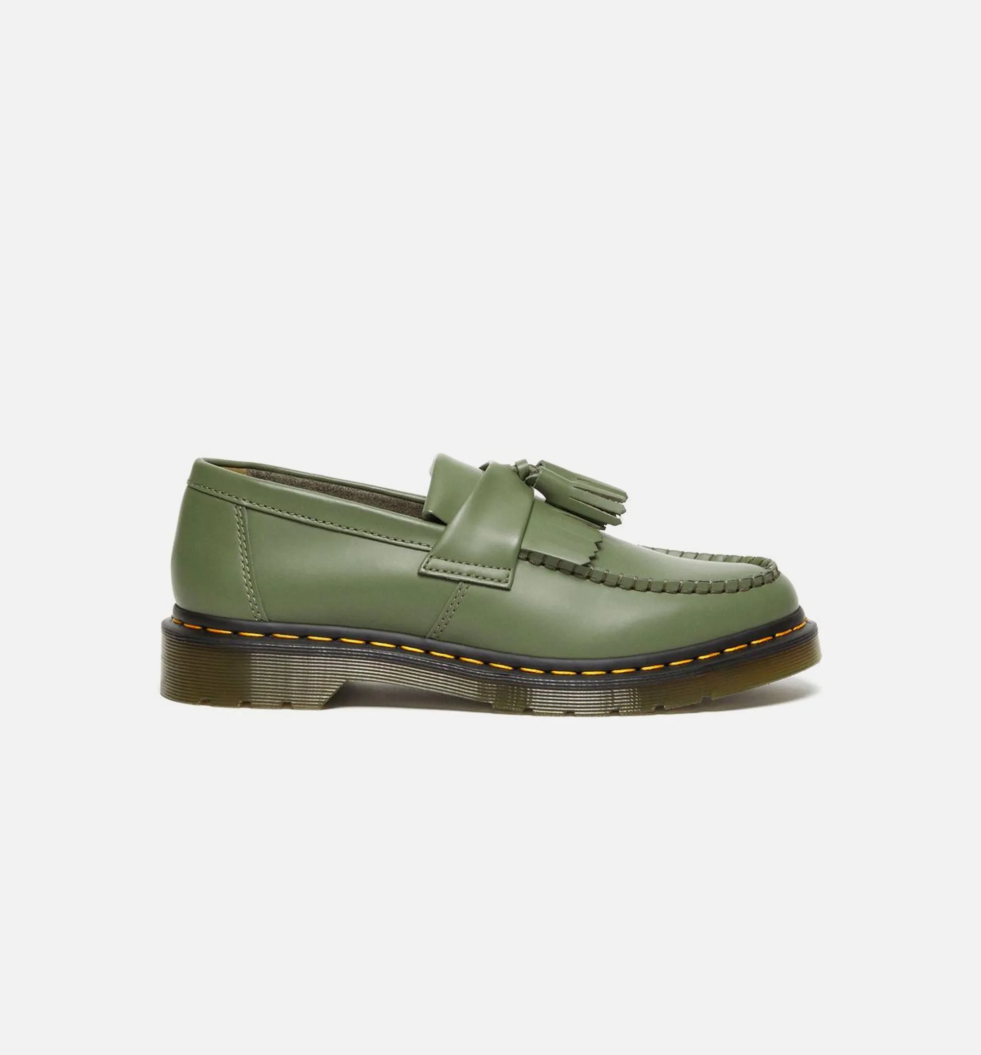 Dr. Martens Schuhe Adrian Gelbe Naht Leder Quaste Herren Loafers - Grün