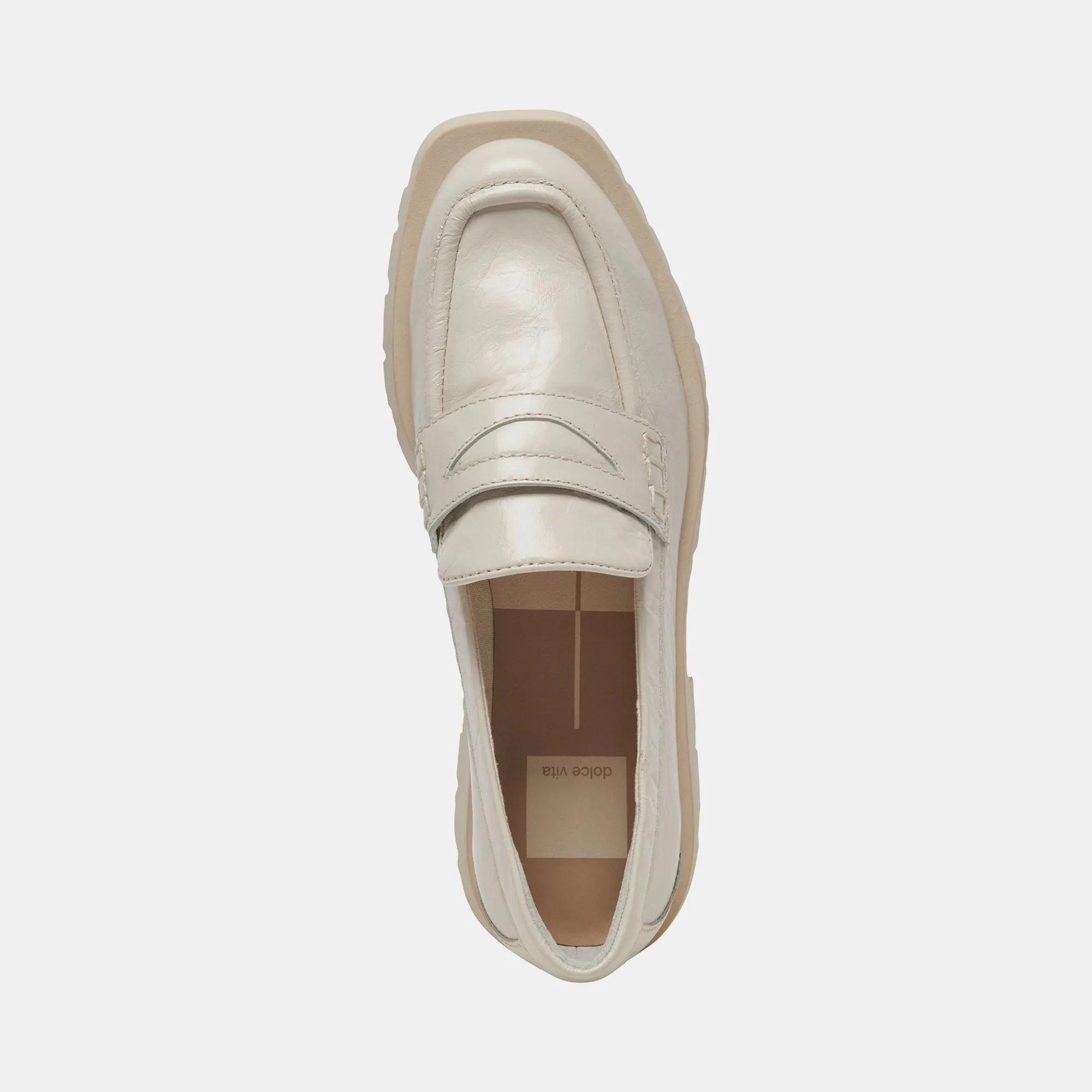ELIAS FLATS IN OFF-WHITE MIT KRÄUSEL-EFFEKT UND HOCHGLANZ