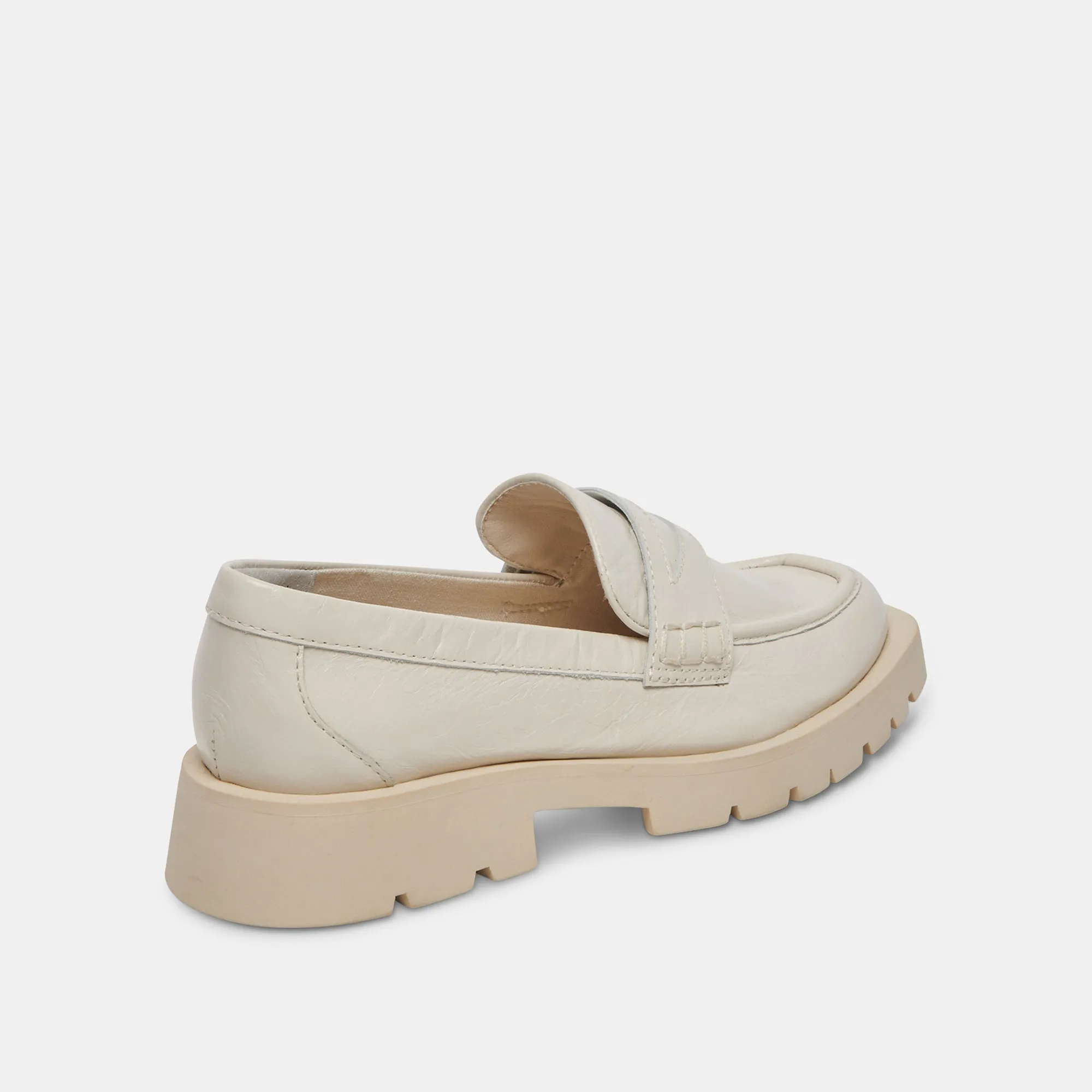 ELIAS FLATS IN OFF-WHITE MIT KRÄUSEL-EFFEKT UND HOCHGLANZ