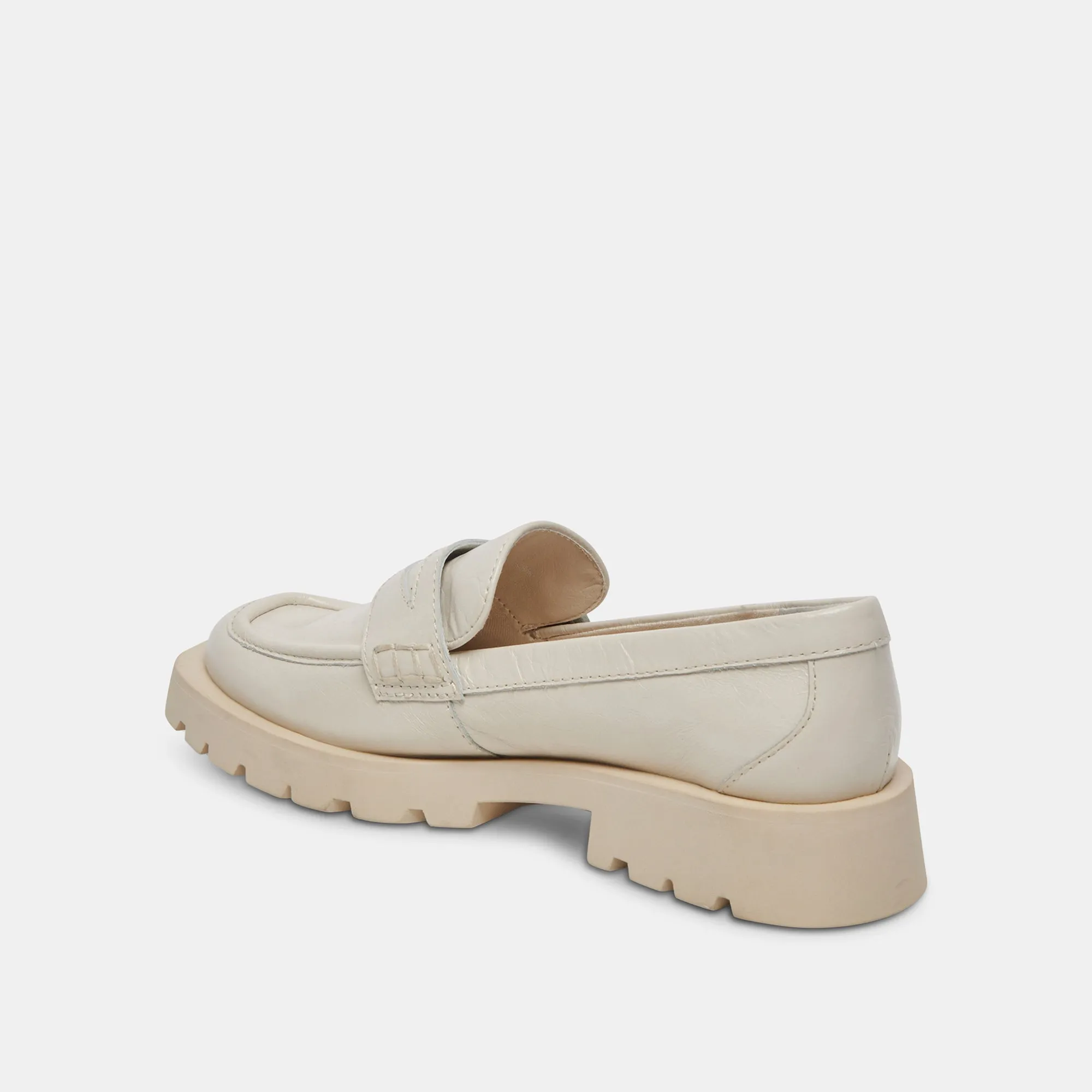 ELIAS FLATS IN OFF-WHITE MIT KRÄUSEL-EFFEKT UND HOCHGLANZ