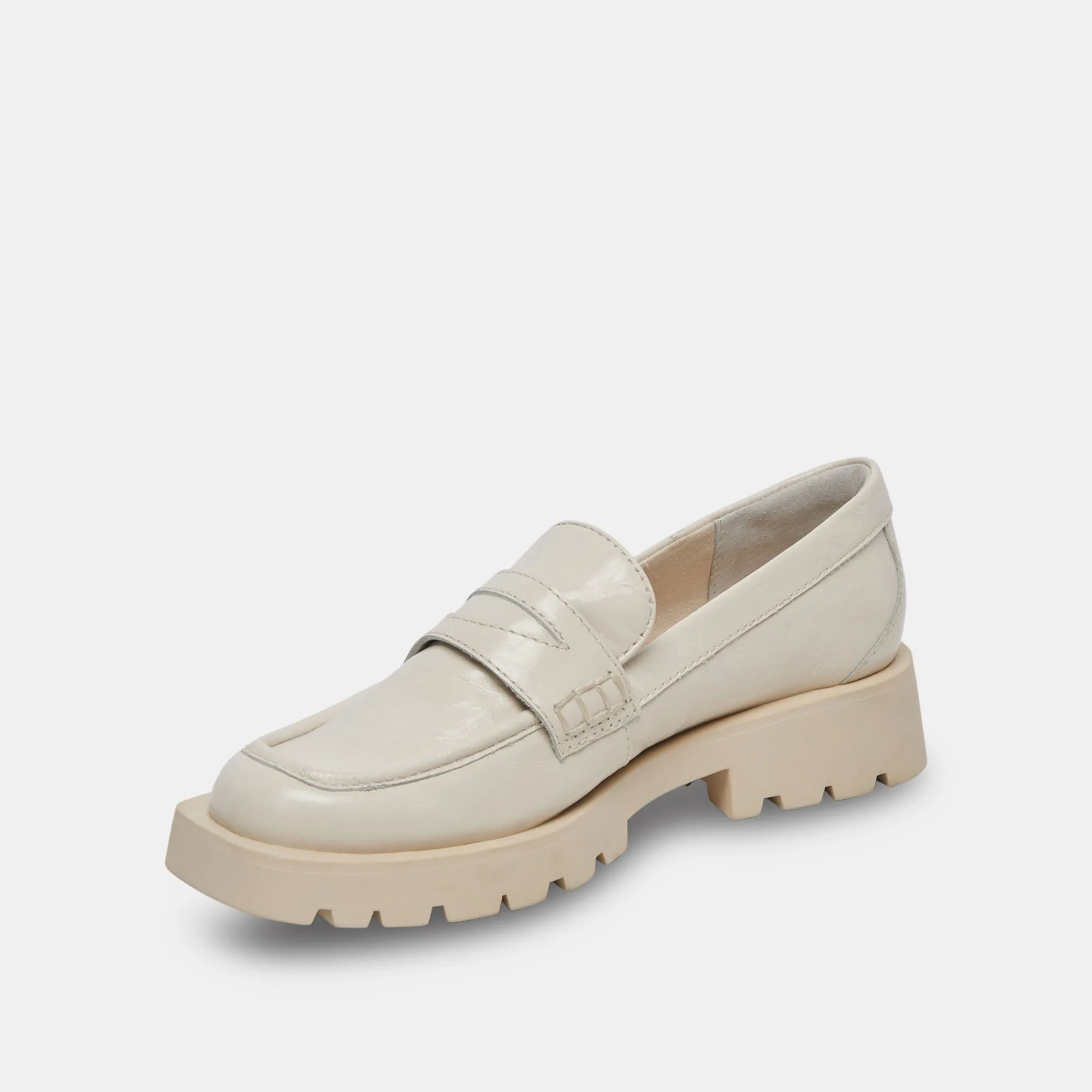ELIAS FLATS IN OFF-WHITE MIT KRÄUSEL-EFFEKT UND HOCHGLANZ