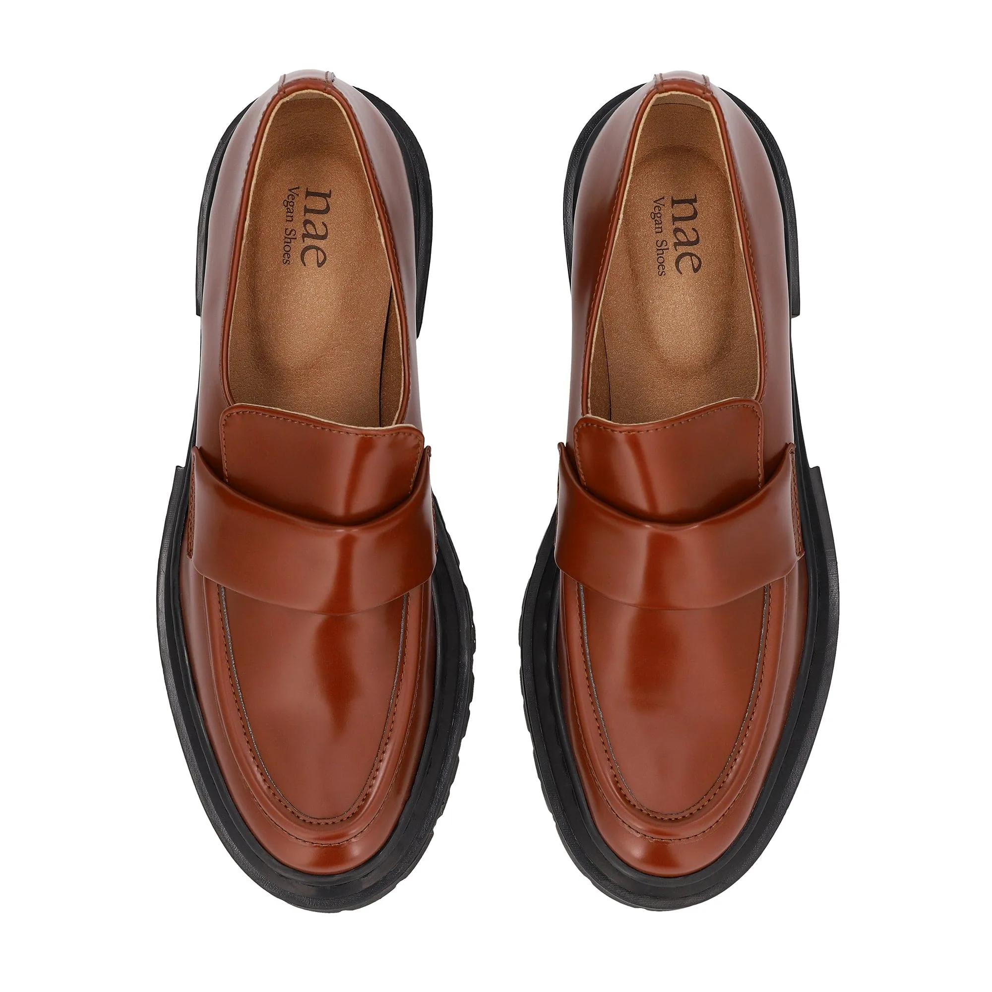 Esel Damen Vegane Leder Chunky Loafers | Braun