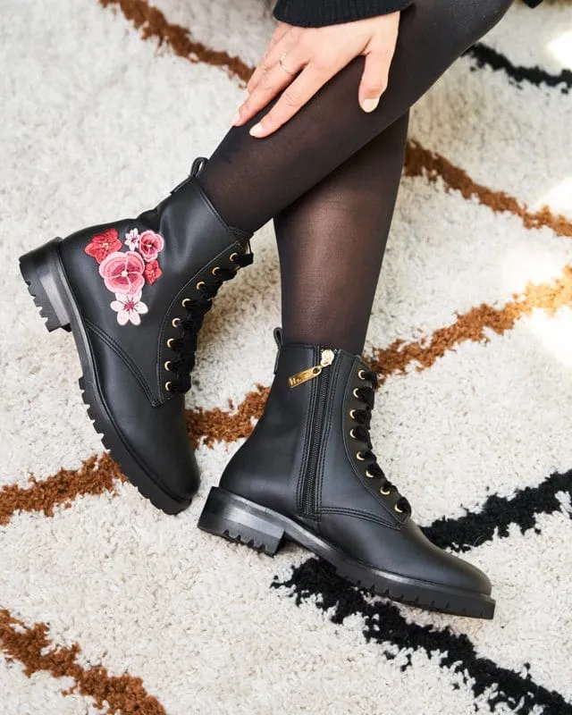 Fantasy Recycelte Getreide-Leder Vegane Stiefel | Schwarz