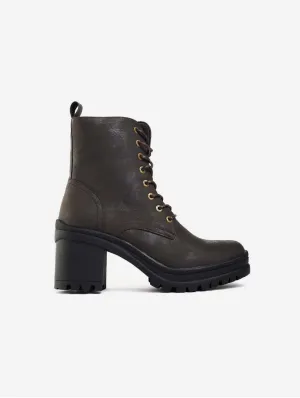 Guava Damen Vegane Leder Schnürstiefel | Braun