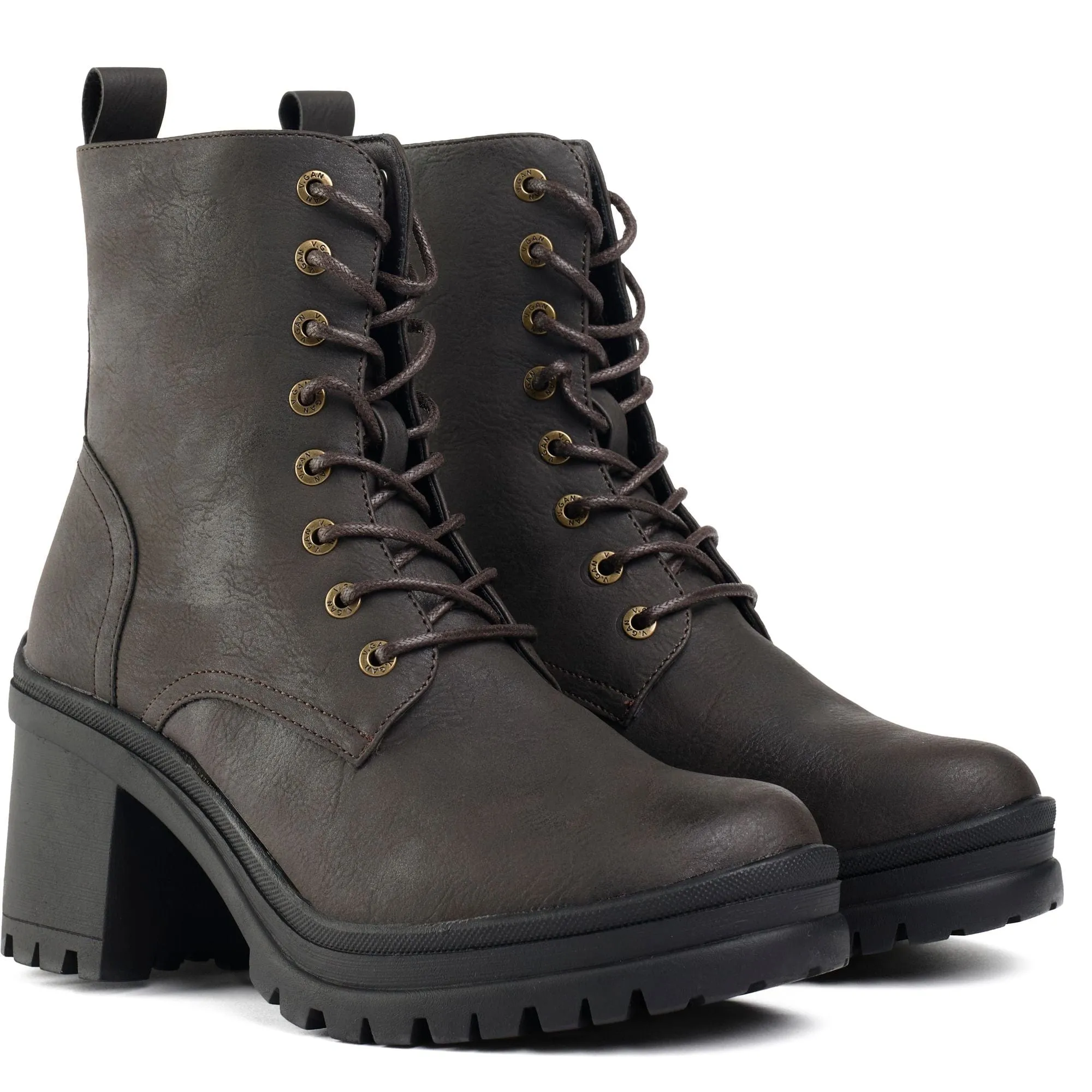 Guava Damen Vegane Leder Schnürstiefel | Braun