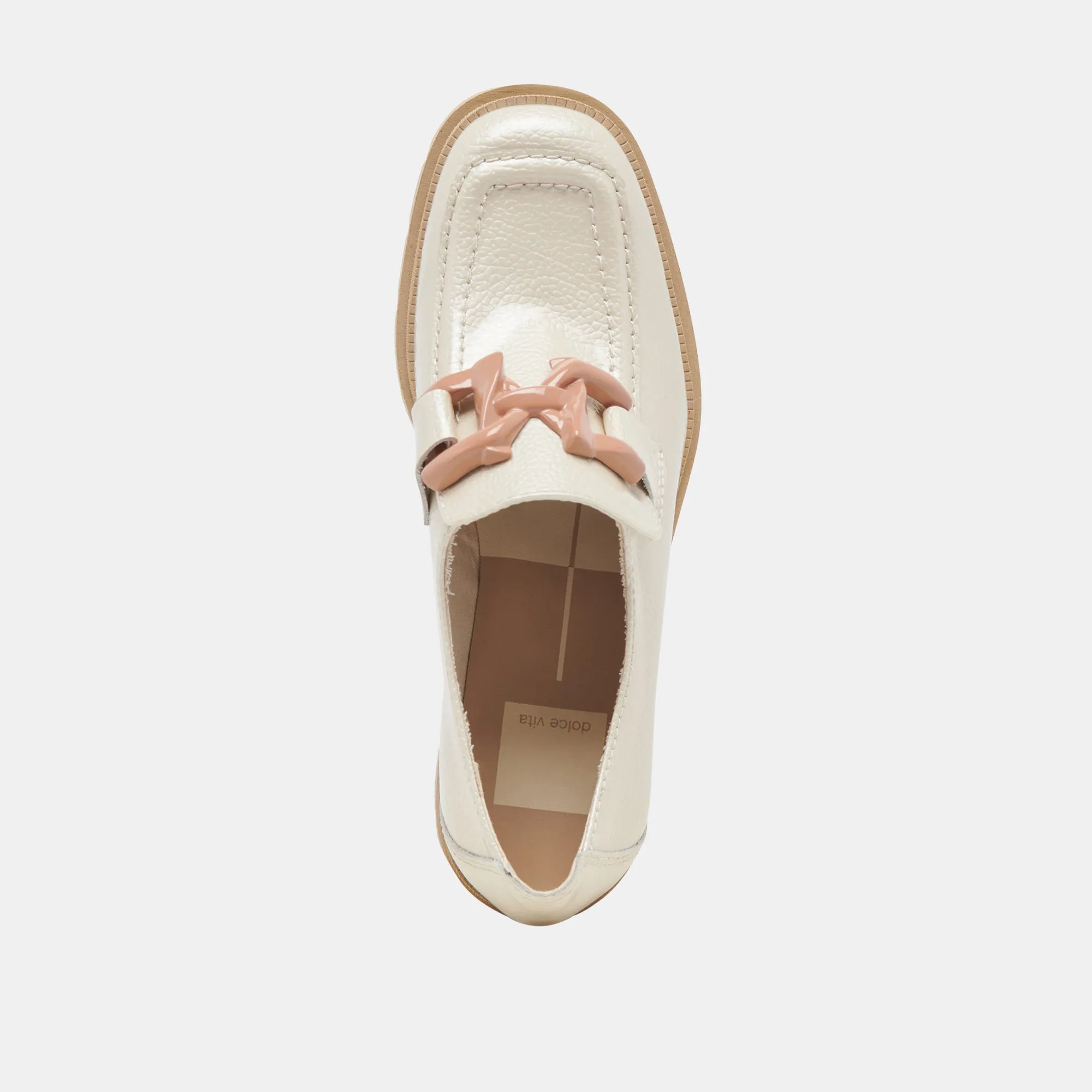 HAROLD HEELS IVORY PATENTLEDER
