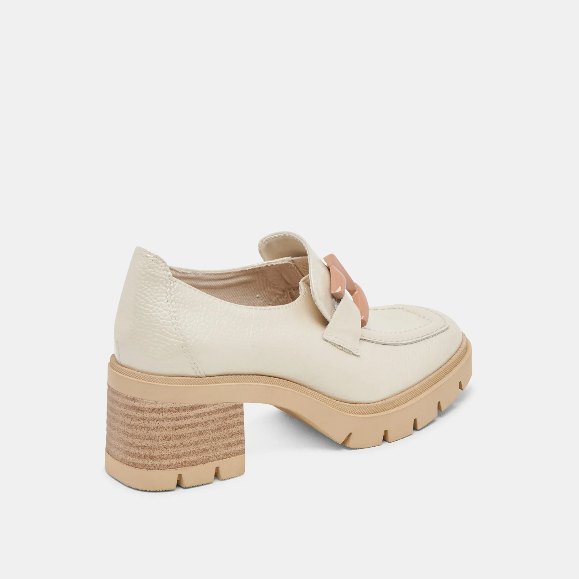 HAROLD HEELS IVORY PATENTLEDER