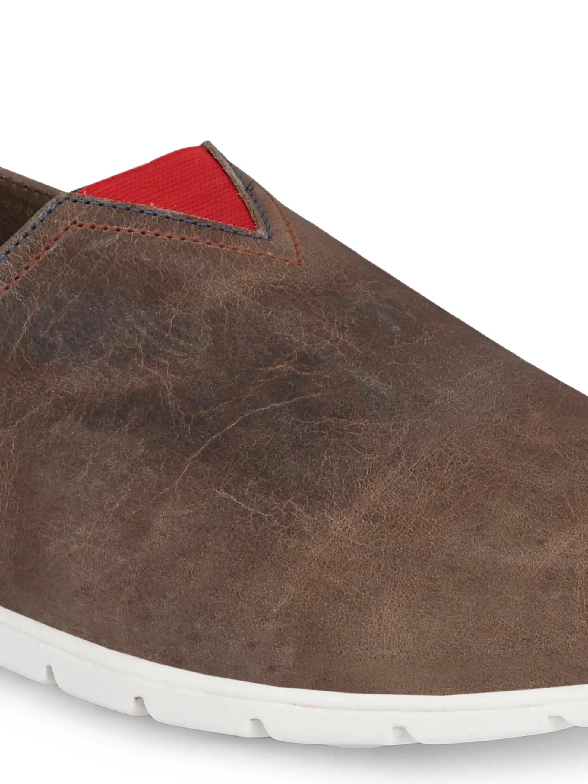 Hitz Herren Brauner Lederschlupfschuh für lässige Anlässe
