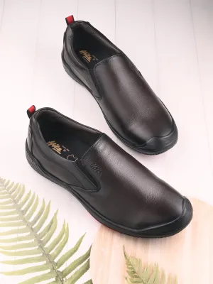 Hitz Herren Braune Lederschlupfschuhe für formelle Anlässe