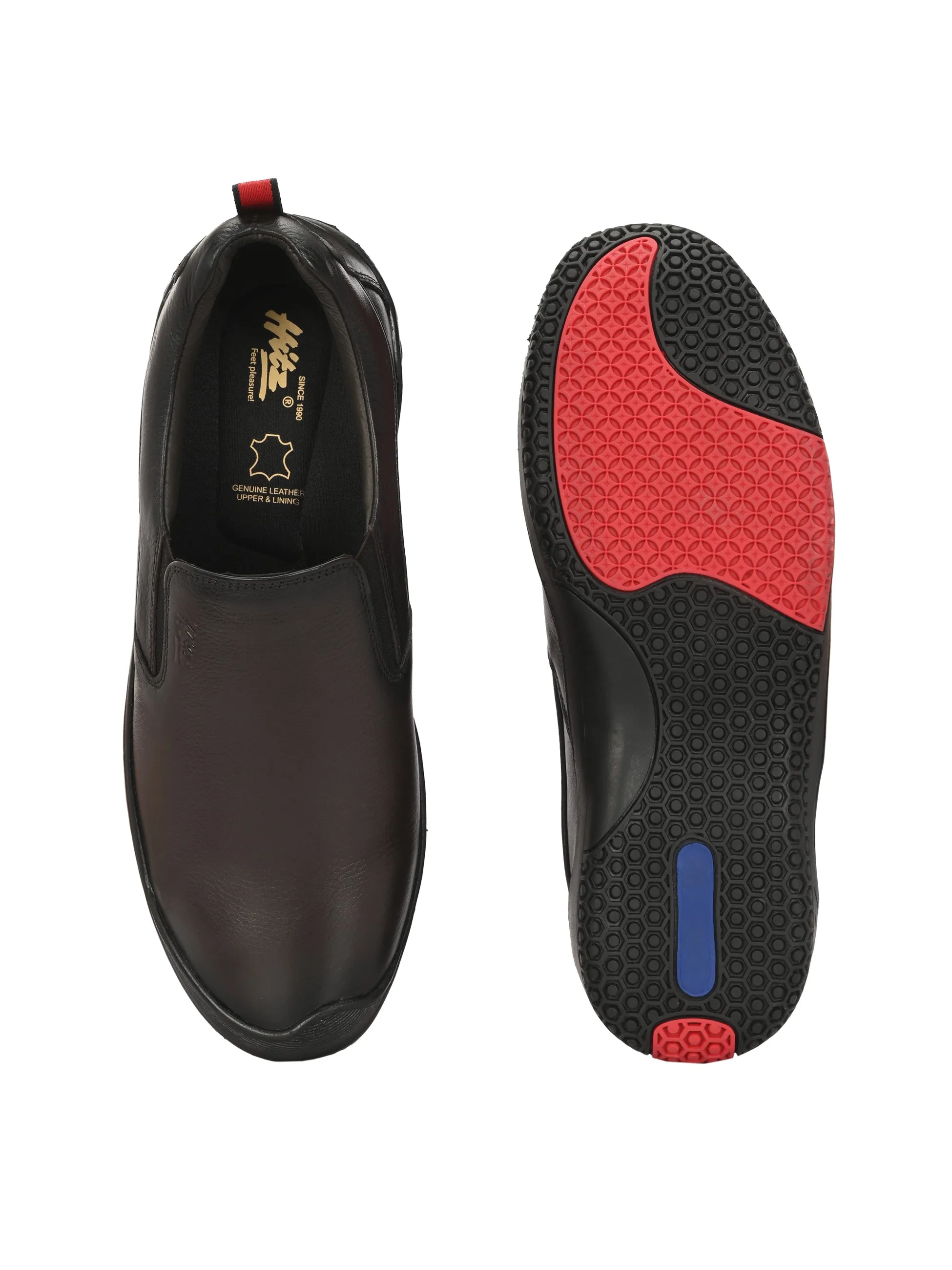 Hitz Herren Braune Lederschlupfschuhe für formelle Anlässe