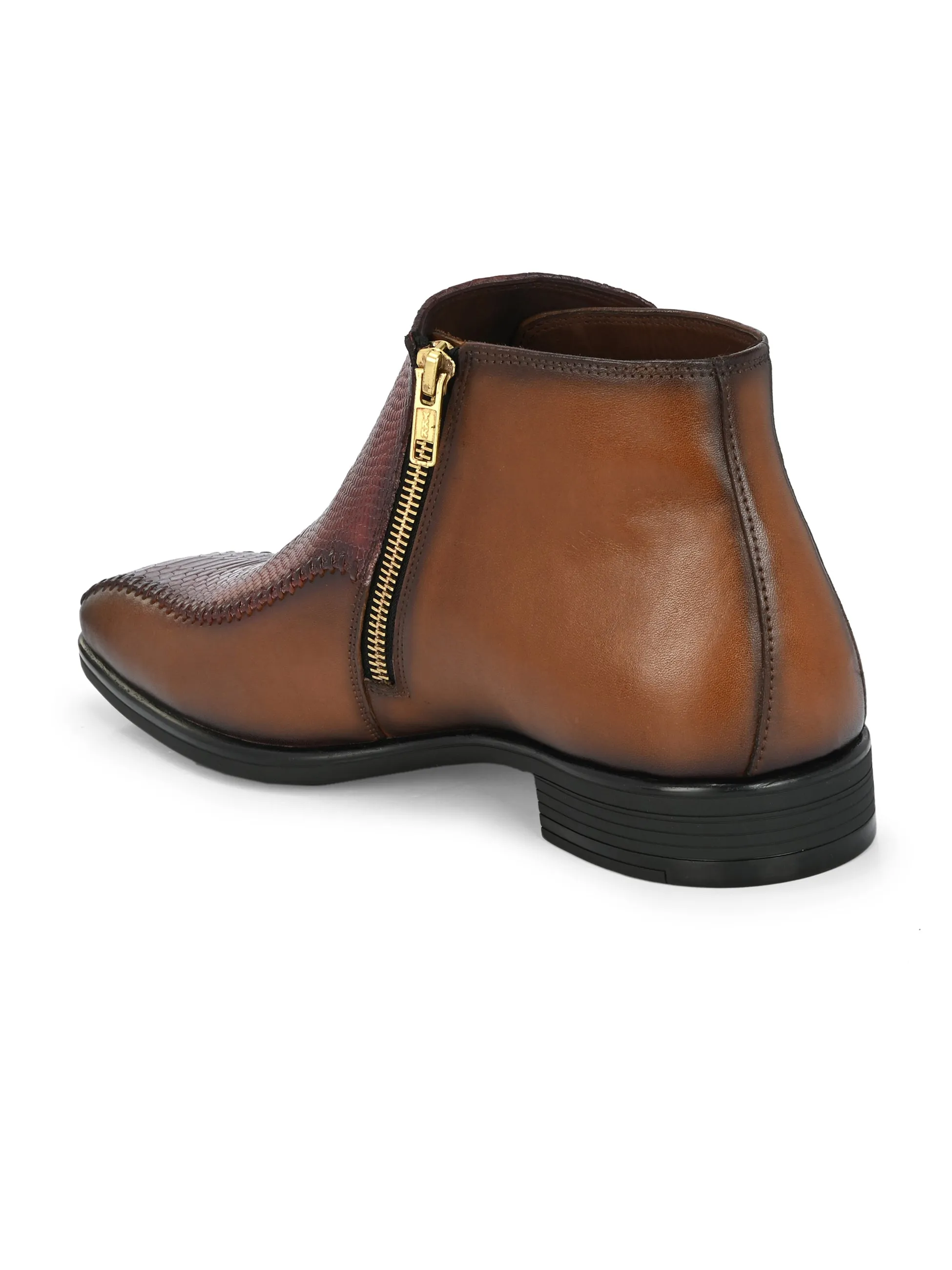 Hitz Herren Lederstiefel mit Schnalle in Braun