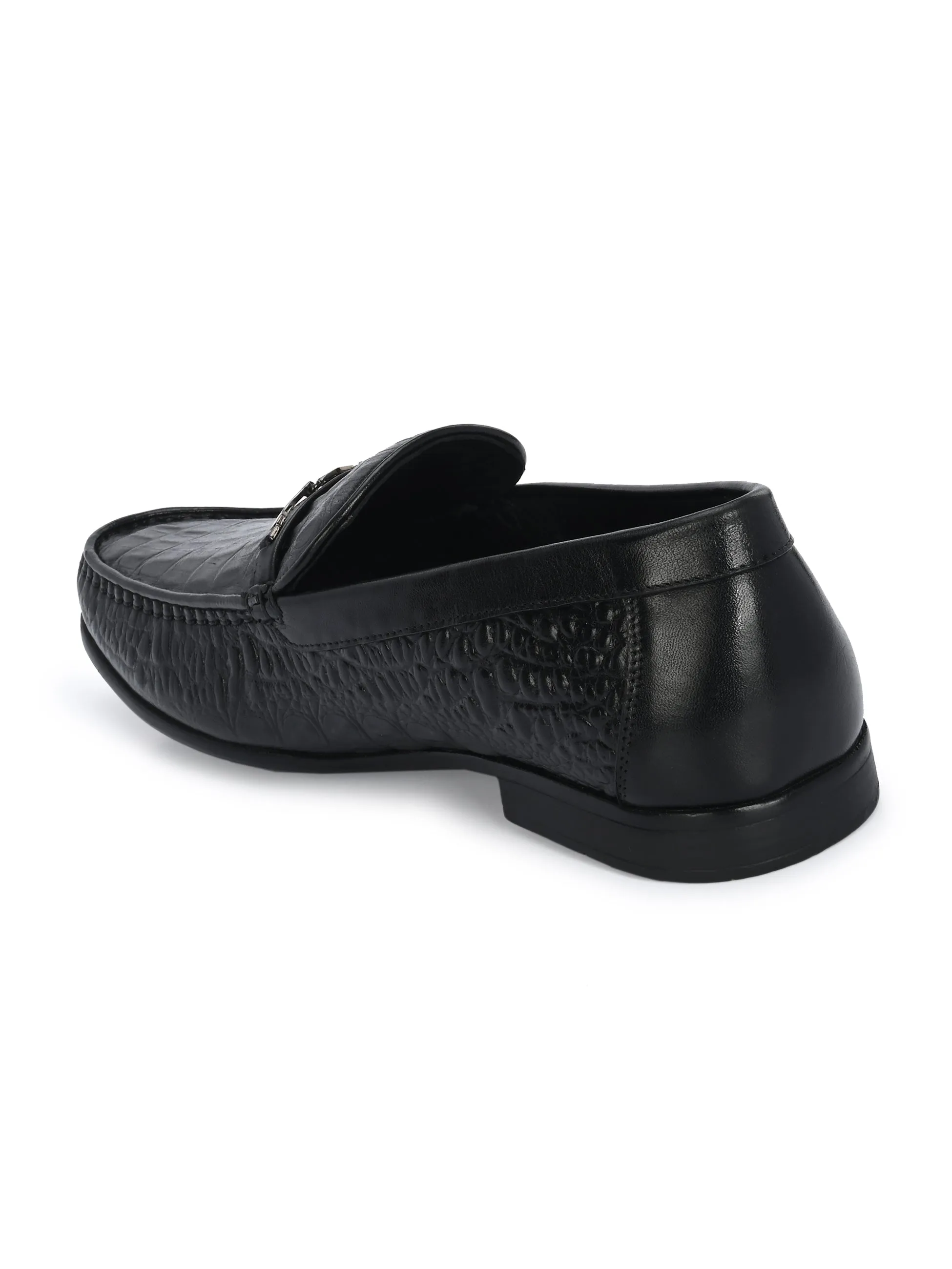 HITZ5336-Herren Schwarze Leder Freizeit-Loafer