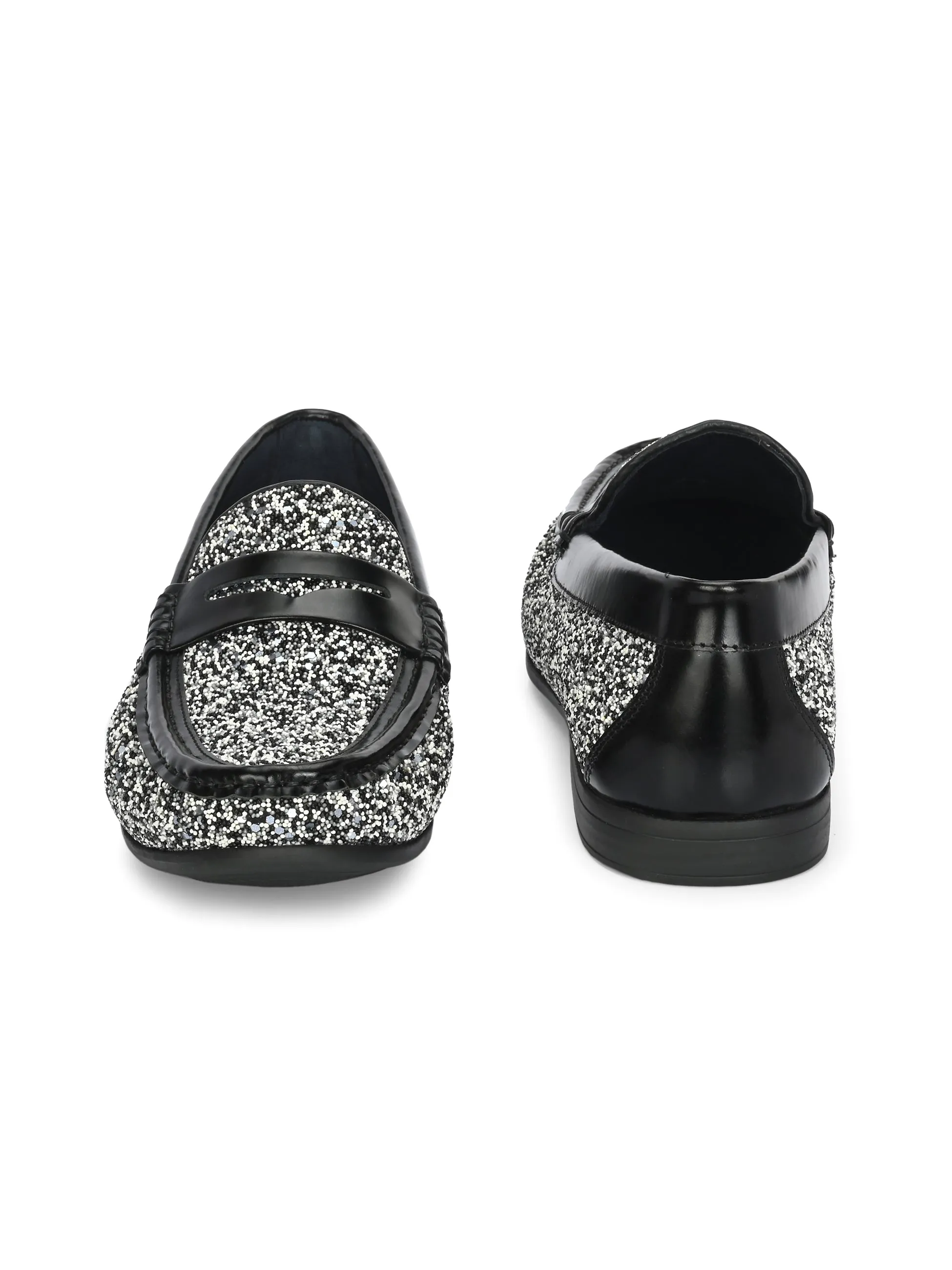 HITZ5338 - Herren Leder-Slipper in Schwarz für den Casual-Look
