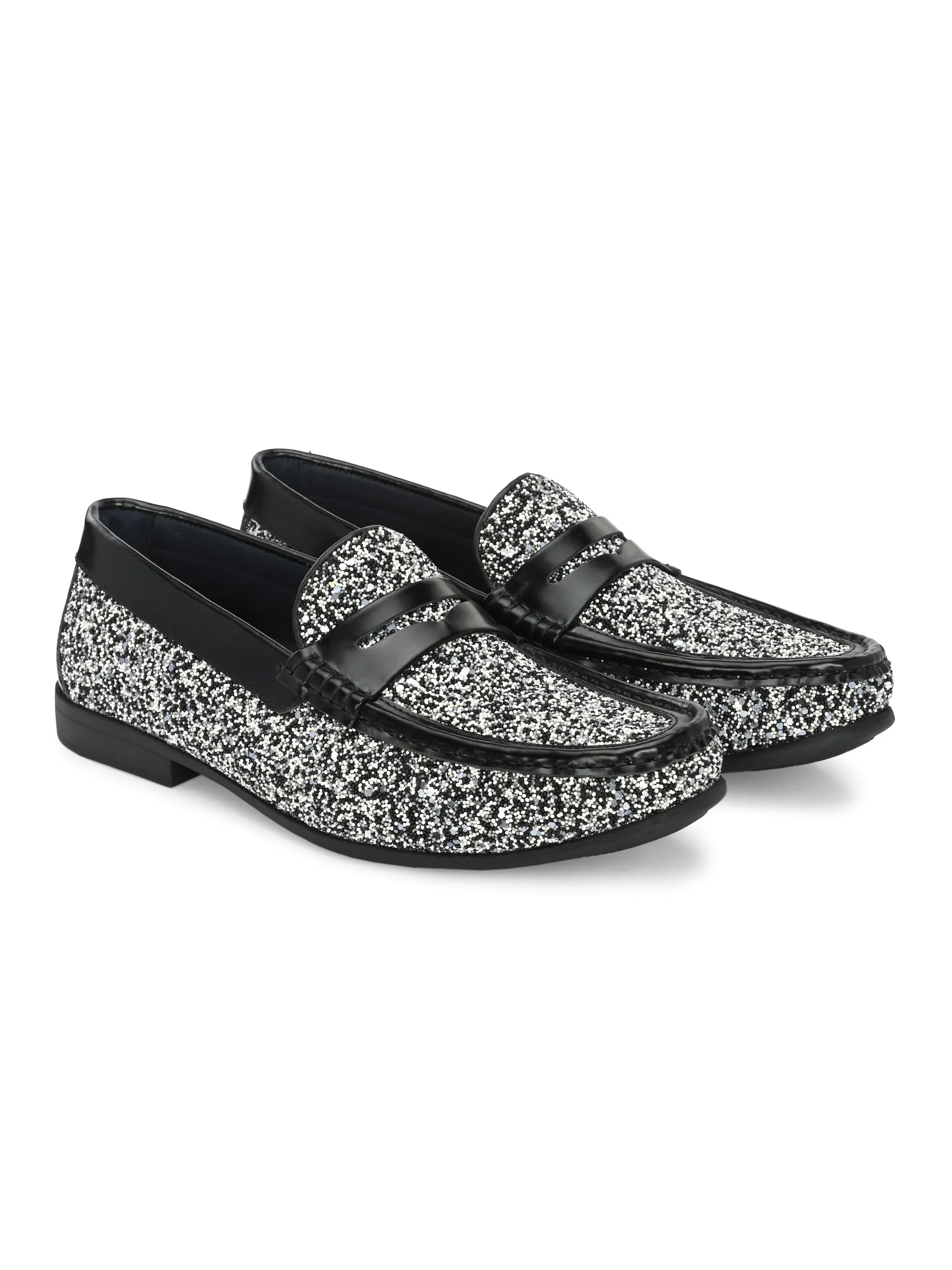HITZ5338 - Herren Leder-Slipper in Schwarz für den Casual-Look
