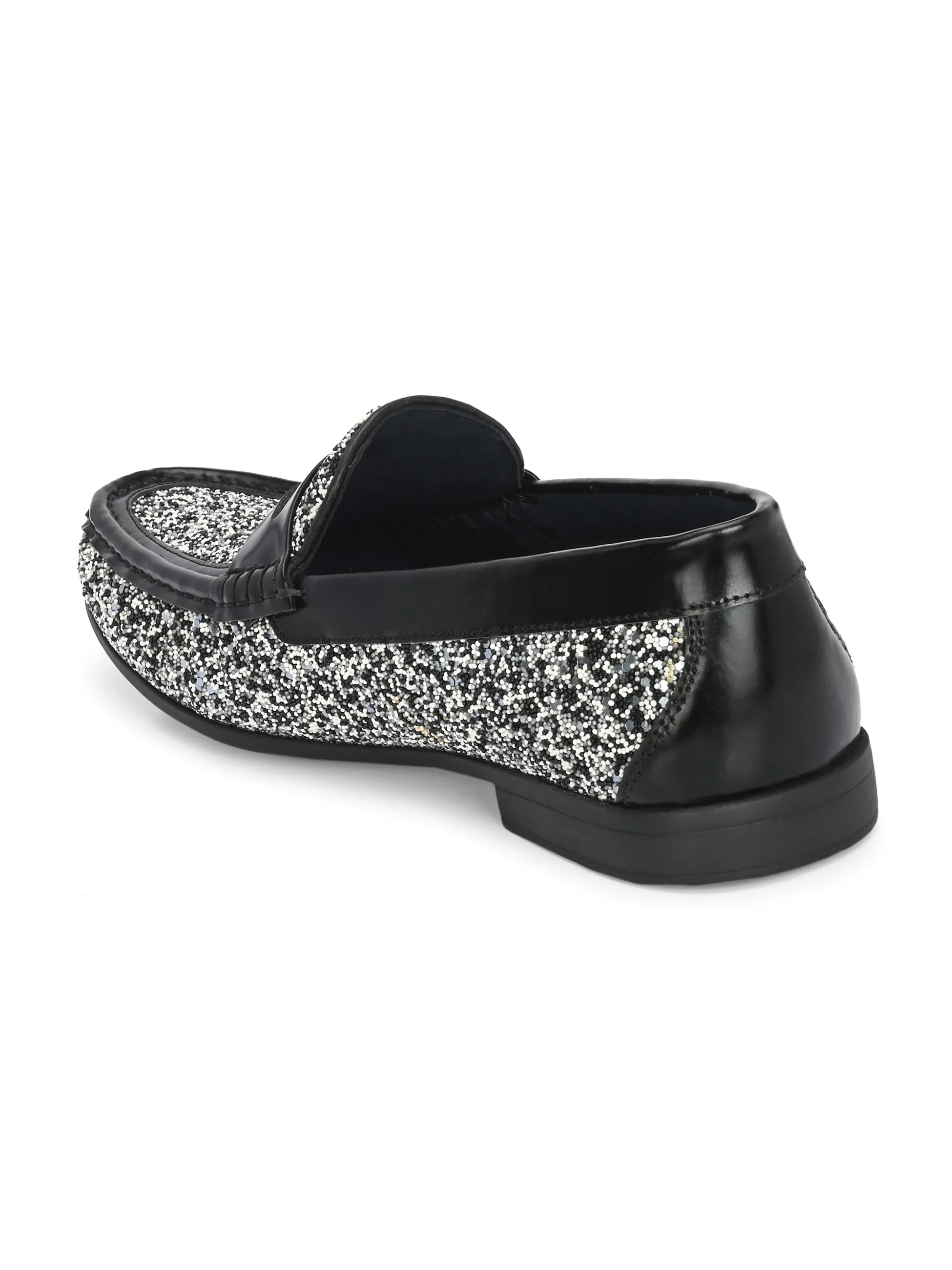 HITZ5338 - Herren Leder-Slipper in Schwarz für den Casual-Look