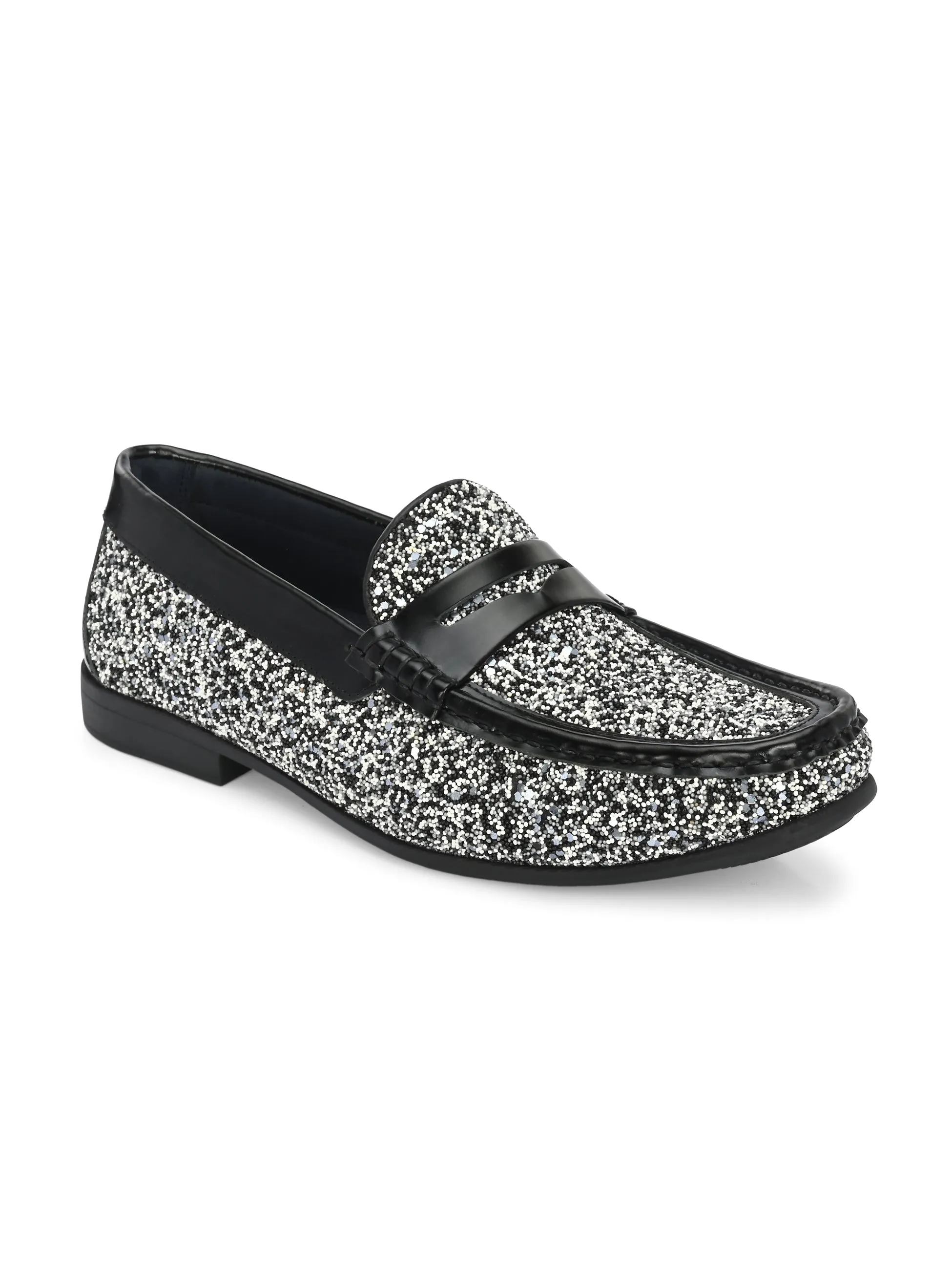 HITZ5338 - Herren Leder-Slipper in Schwarz für den Casual-Look