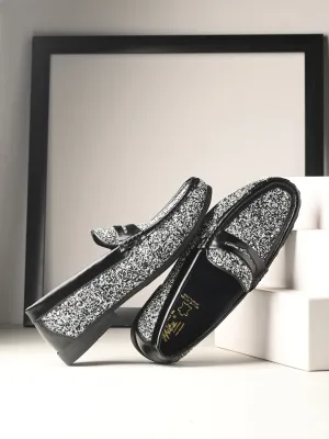 HITZ5338 - Herren Leder-Slipper in Schwarz für den Casual-Look