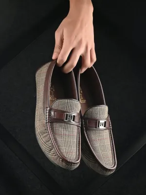 HITZ5341-Herren Braune Leder Freizeit-Loafer