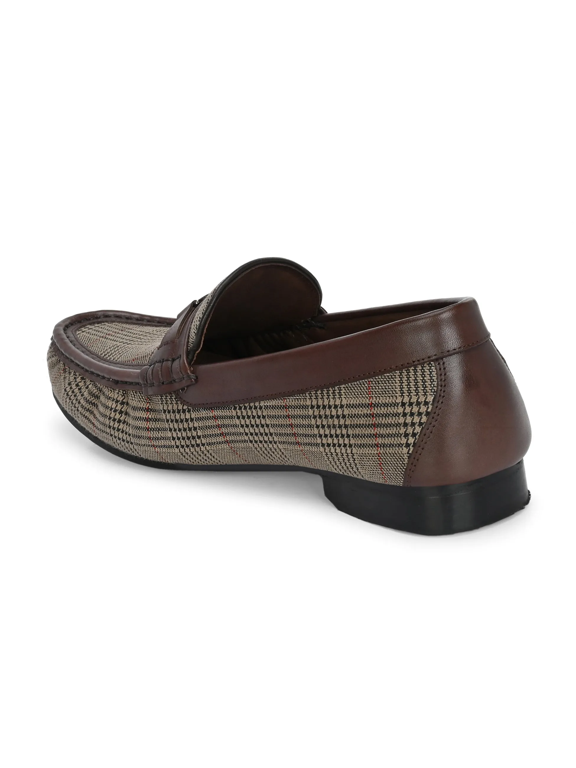 HITZ5341-Herren Braune Leder Freizeit-Loafer