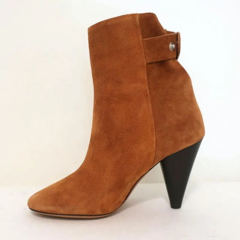 Isabel Marant Stiefeletten Lystal Cognac Wildleder Größe 37 High Heel NEU