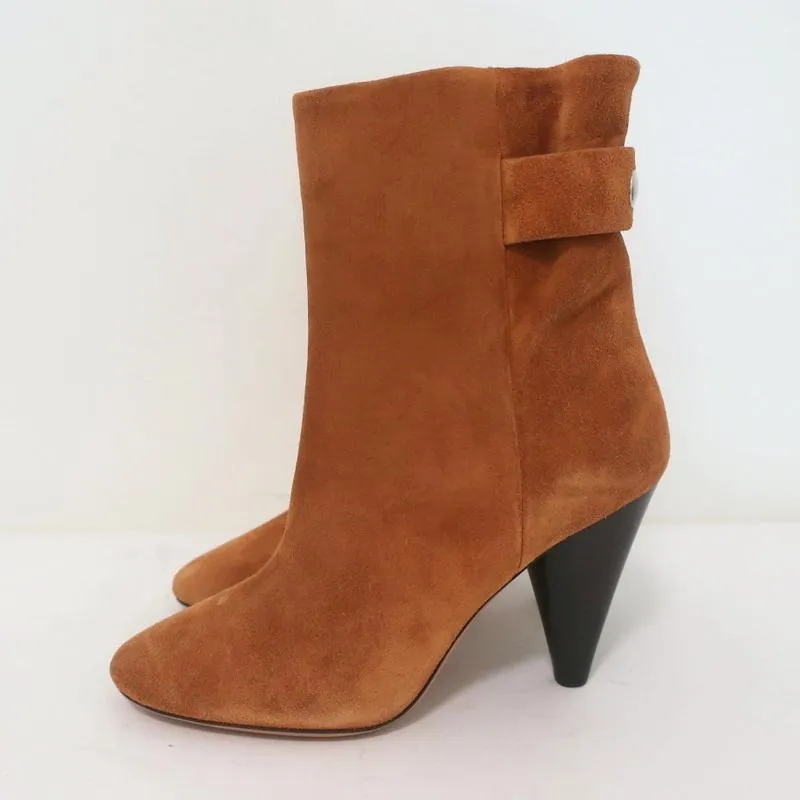 Isabel Marant Stiefeletten Lystal Cognac Wildleder Größe 37 High Heel NEU