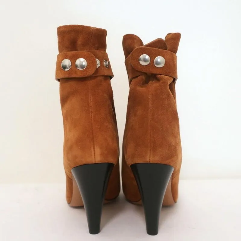 Isabel Marant Stiefeletten Lystal Cognac Wildleder Größe 37 High Heel NEU
