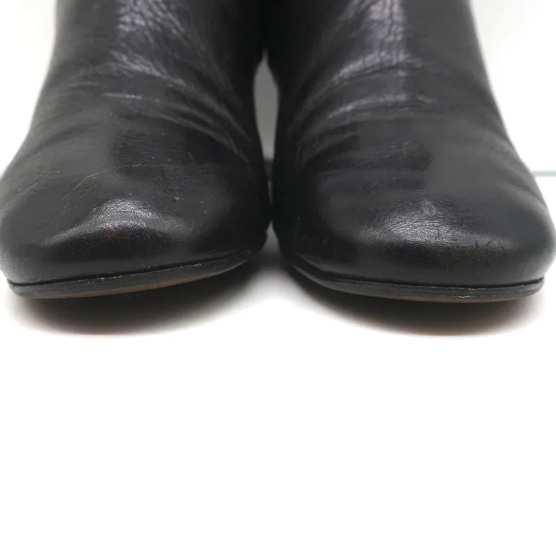 Isabel Marant Etoile Knöchelstiefel Drew Schwarz Leder Größe 37 Holzabsatz Stiefeletten