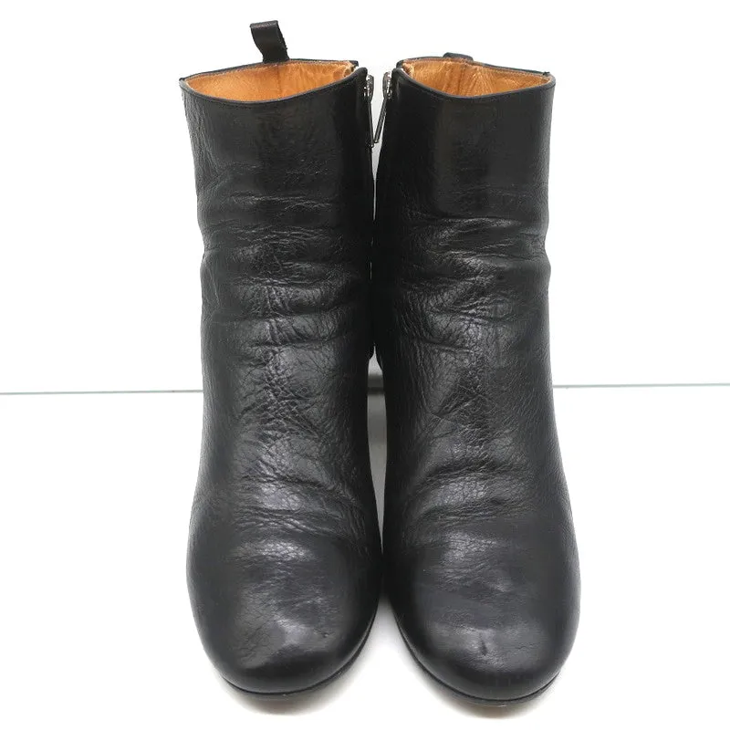 Isabel Marant Etoile Knöchelstiefel Drew Schwarz Leder Größe 37 Holzabsatz Stiefeletten