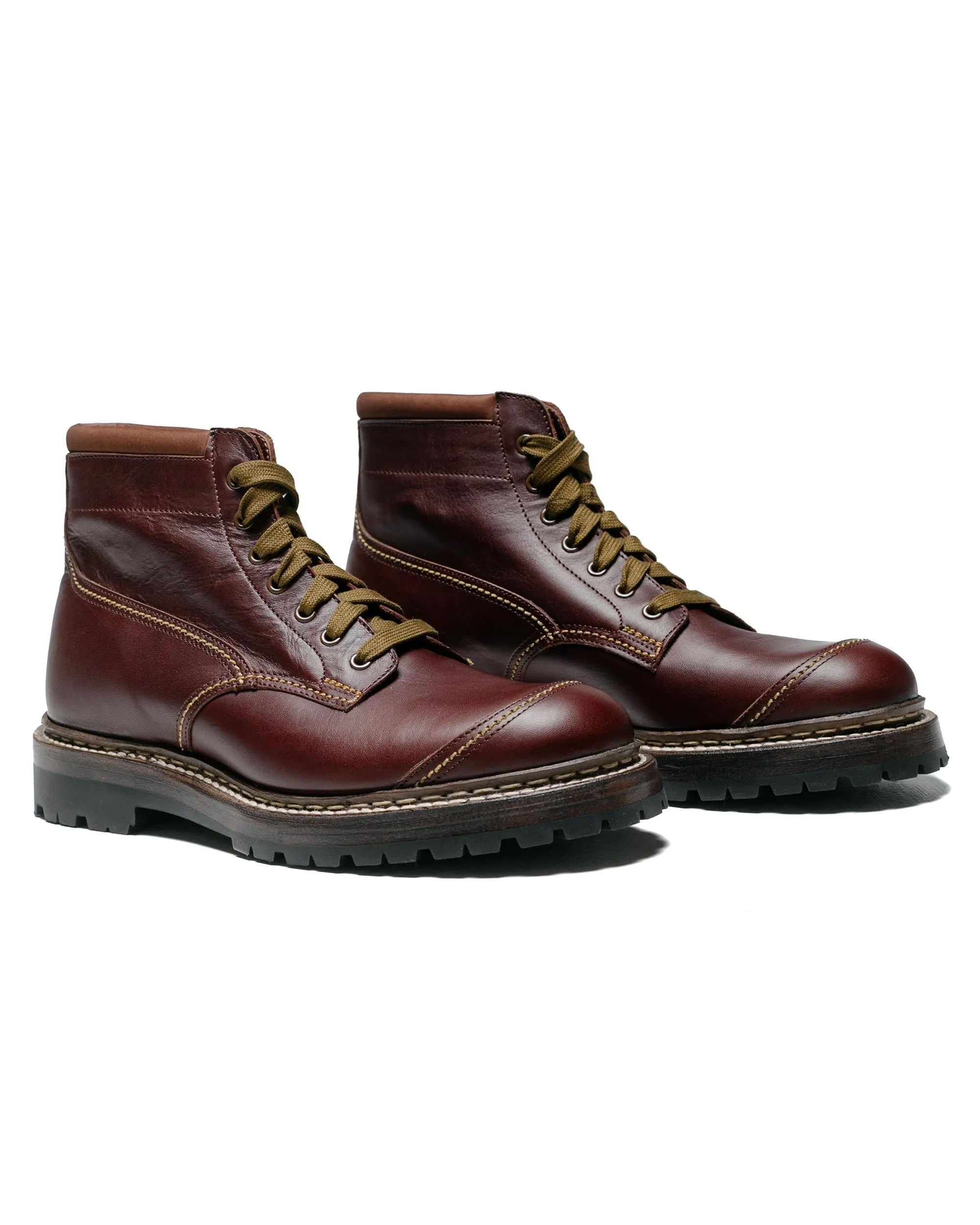 John Lofgren Bootmaker Montagna Wanderstiefel Shinki Hikaku Pferdeleder Dunkelburgunder