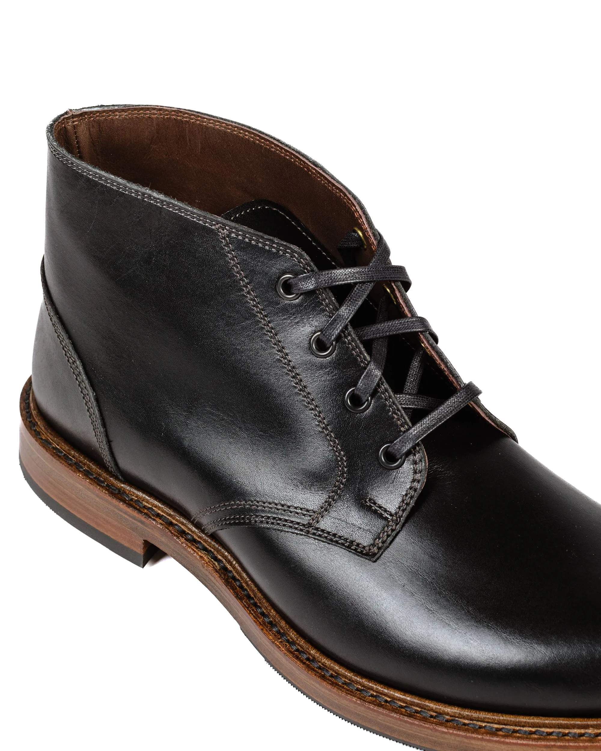 John Lofgren Bootmaker Die standhaften Chukka-Stiefel Französisches Kalbsleder Schwarz