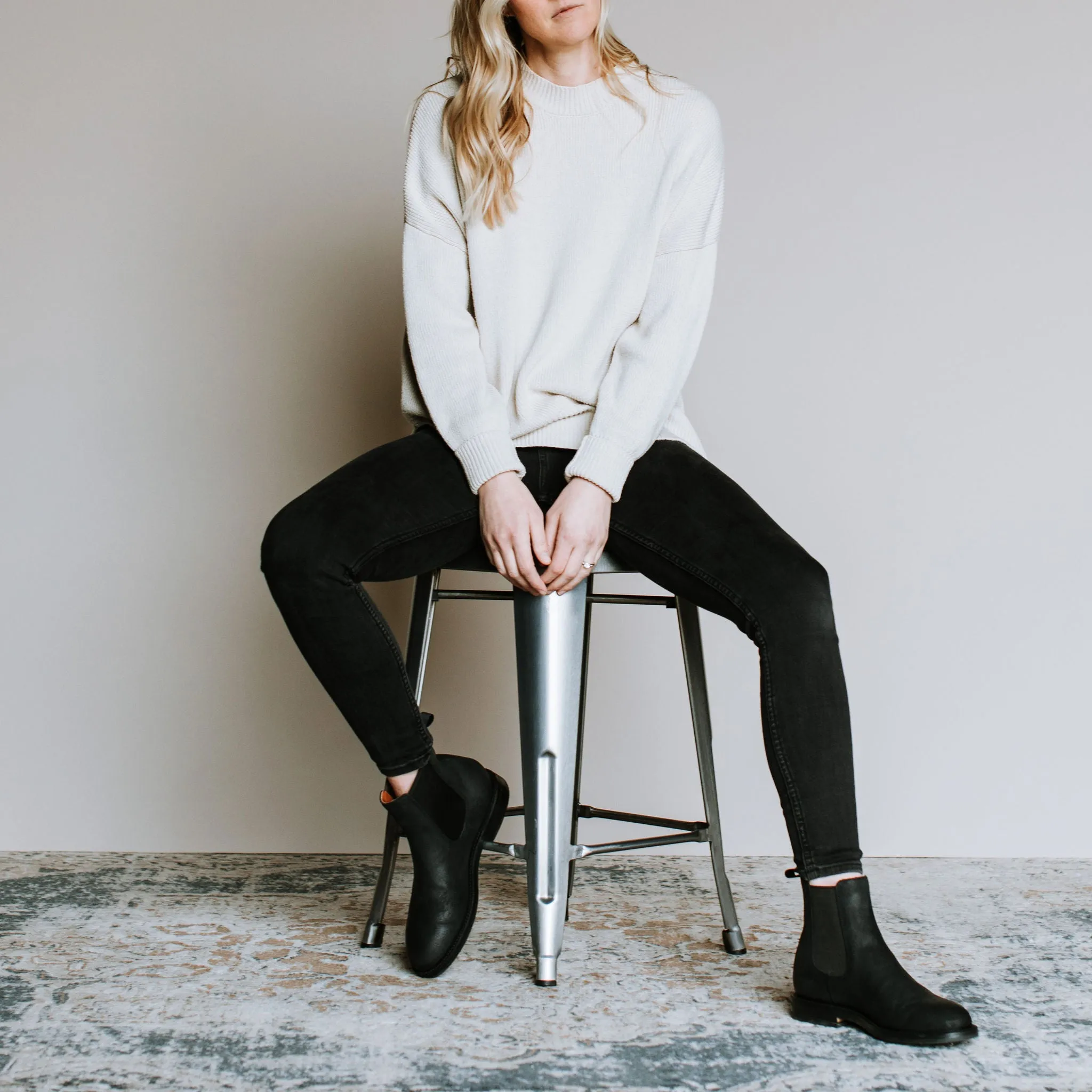 Josephine Chelsea Stiefel Schwarz Gewachst Commander