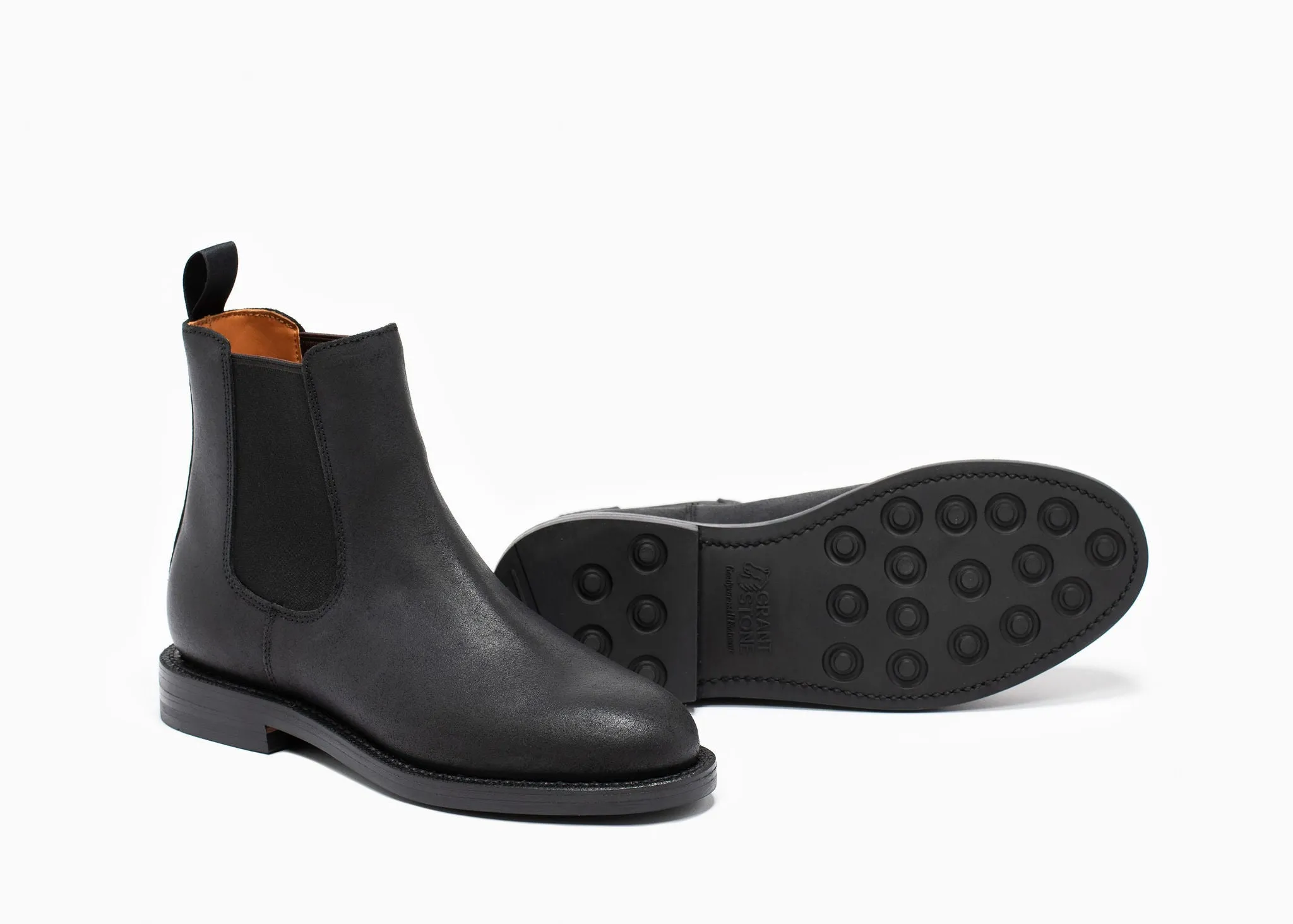 Josephine Chelsea Stiefel Schwarz Gewachst Commander